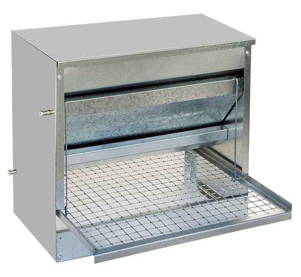 TOPTRADE nášlapné krmítko pro slepice, pozink, 10 kg