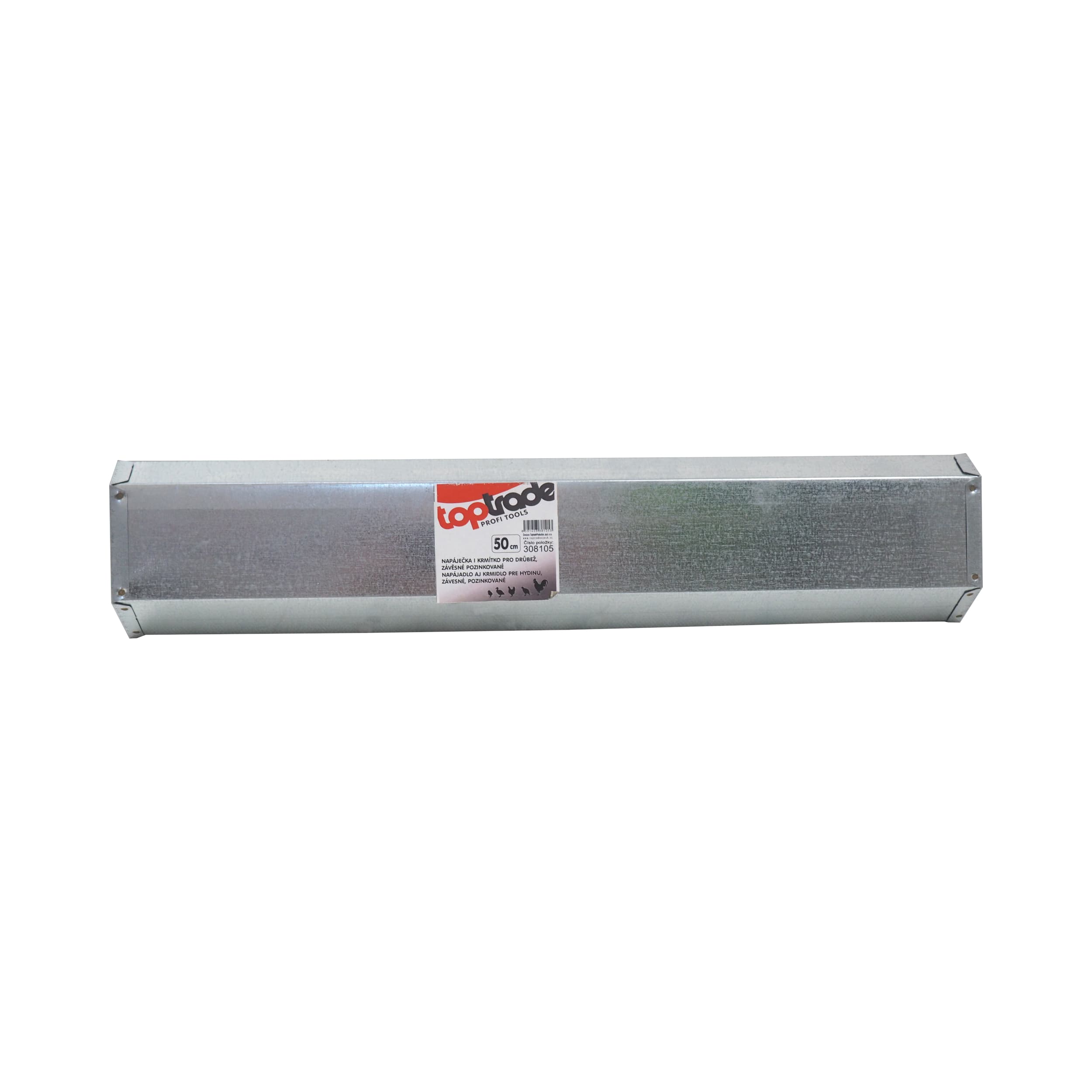 TOPTRADE závěsné krmítko a napáječka pro drůbež 500 mm, pozink - náhled 2