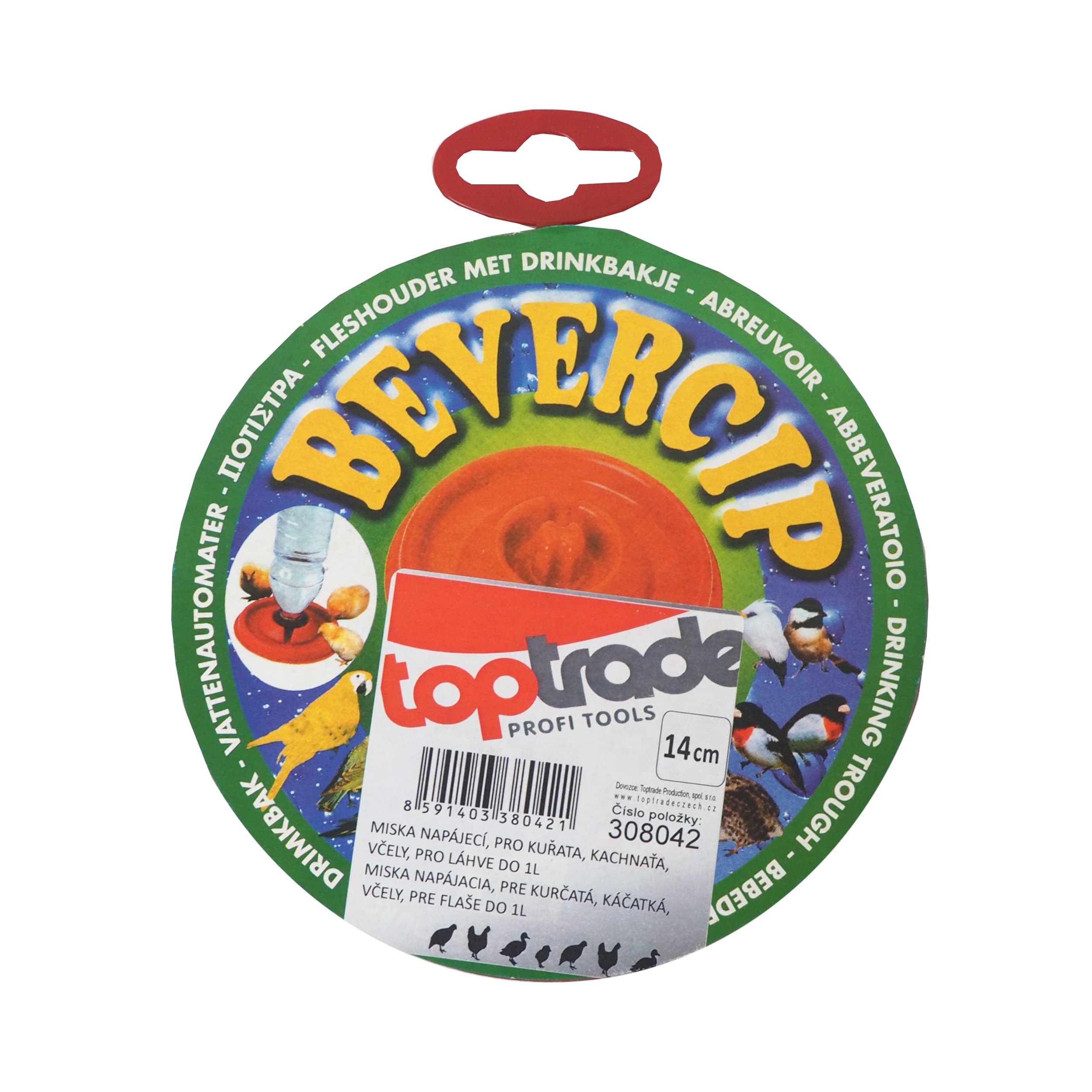 TOPTRADE napájecí miska k PET láhvi 1 l, Ø 140 mm – pro kuřata, kachňata a včely - náhled 3