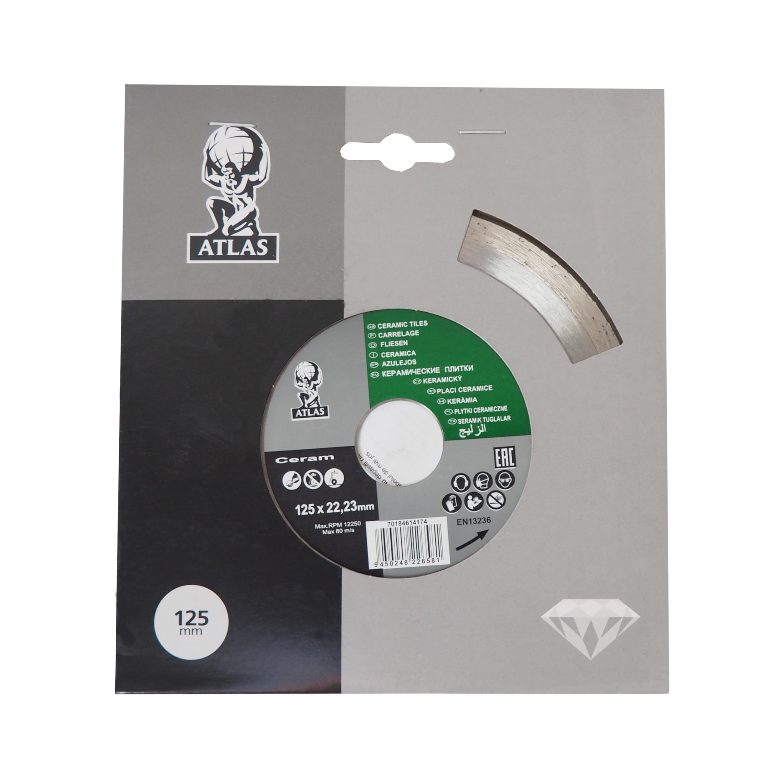Diamantový kotouč Atlas Ceramic 125 × 22,23 × 2 mm - náhled 2