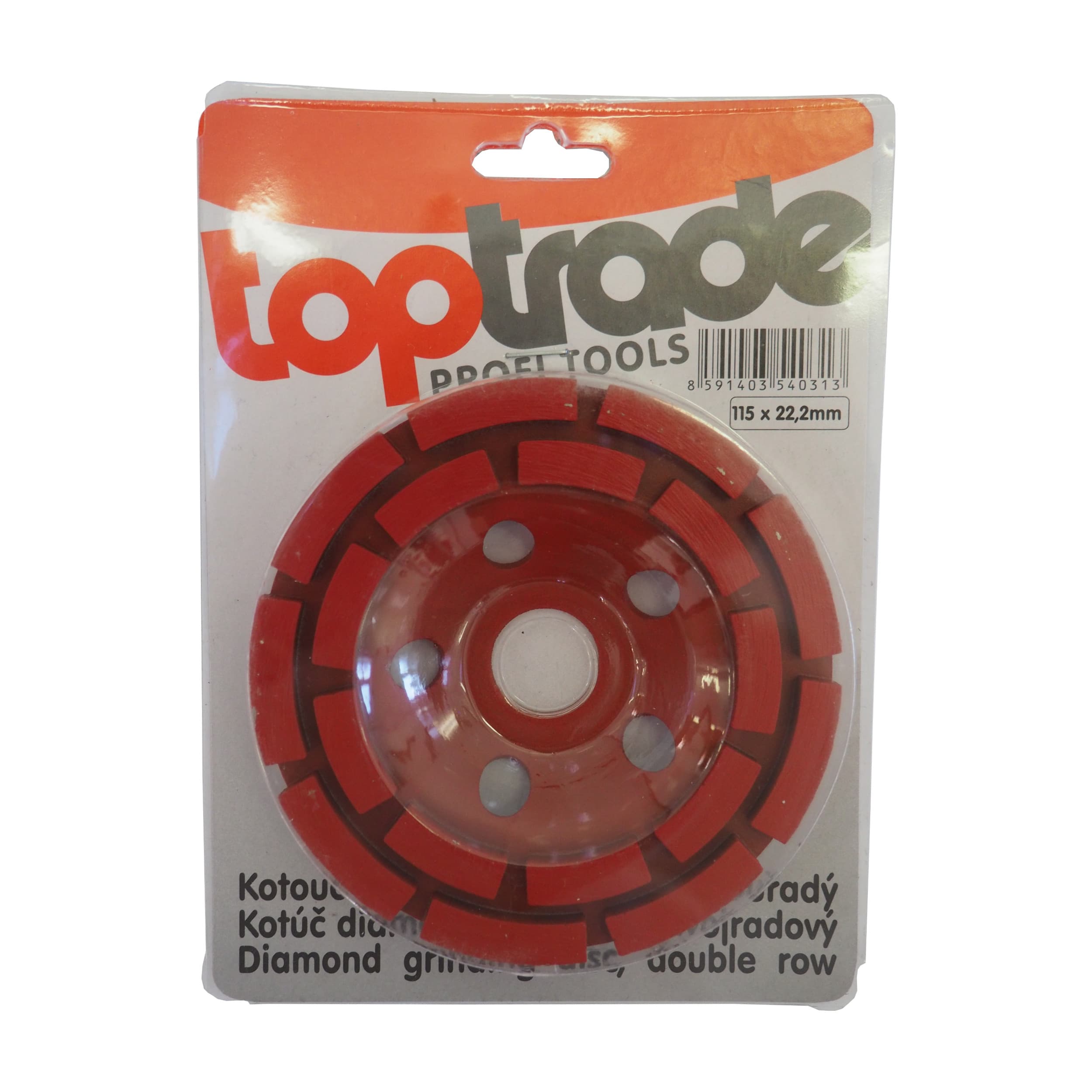 TOPTRADE diamantový brusný kotouč, dvouřadý, 125 × 22,2 mm - náhled 3