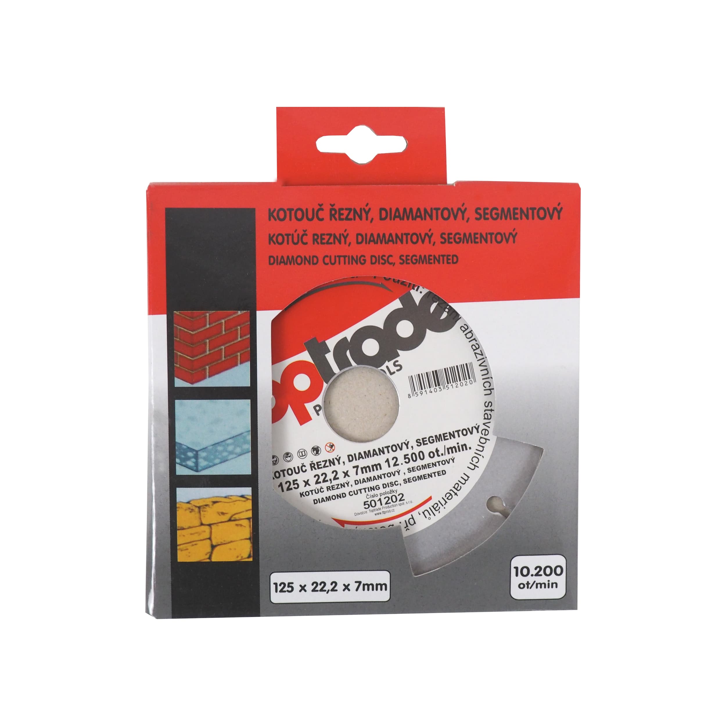 TOPTRADE diamantový kotouč segmentový 125 × 22,2 × 7 mm (hobby) - náhled 2