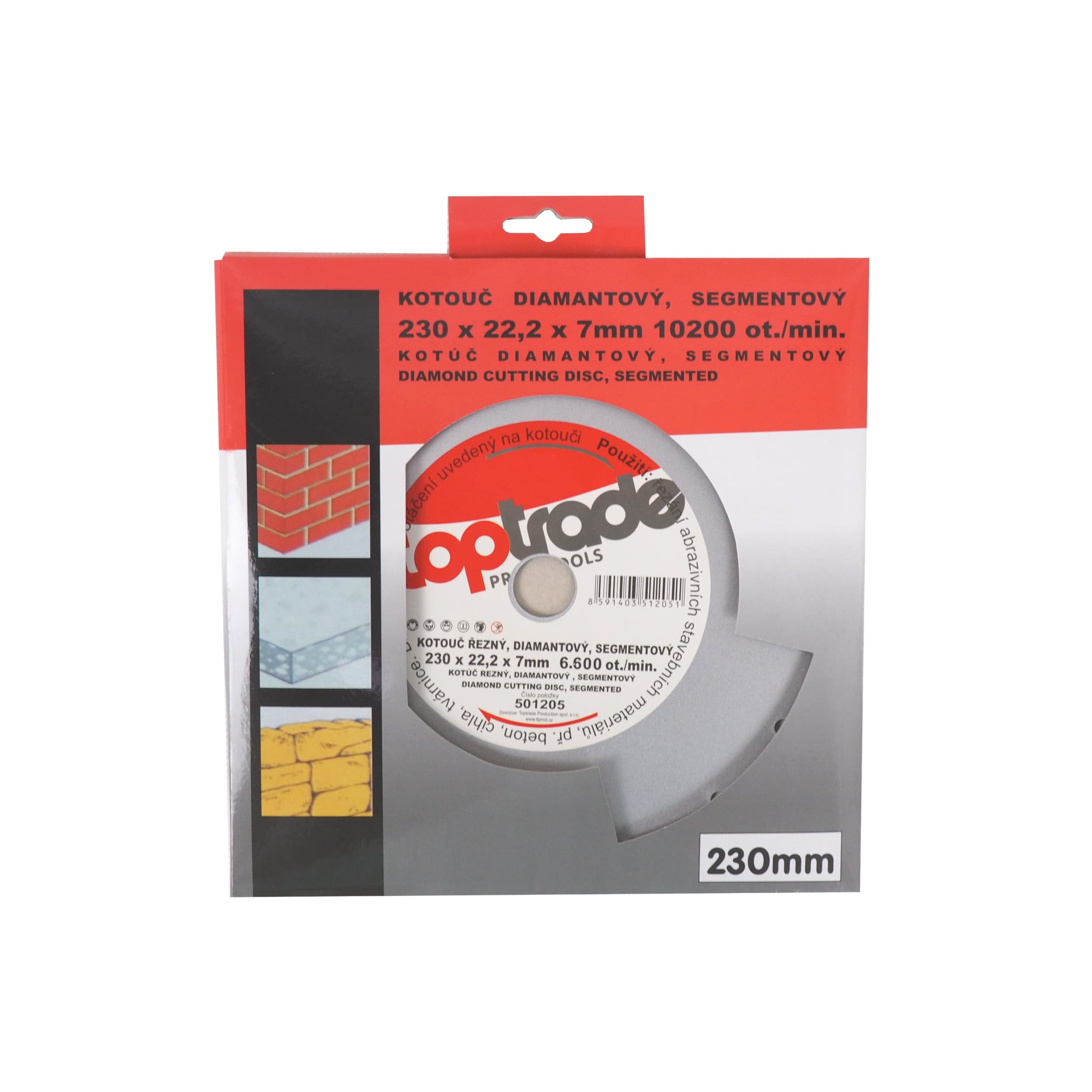 TOPTRADE diamantový kotouč segmentový 230×22,2×7 mm (hobby) - náhled 2