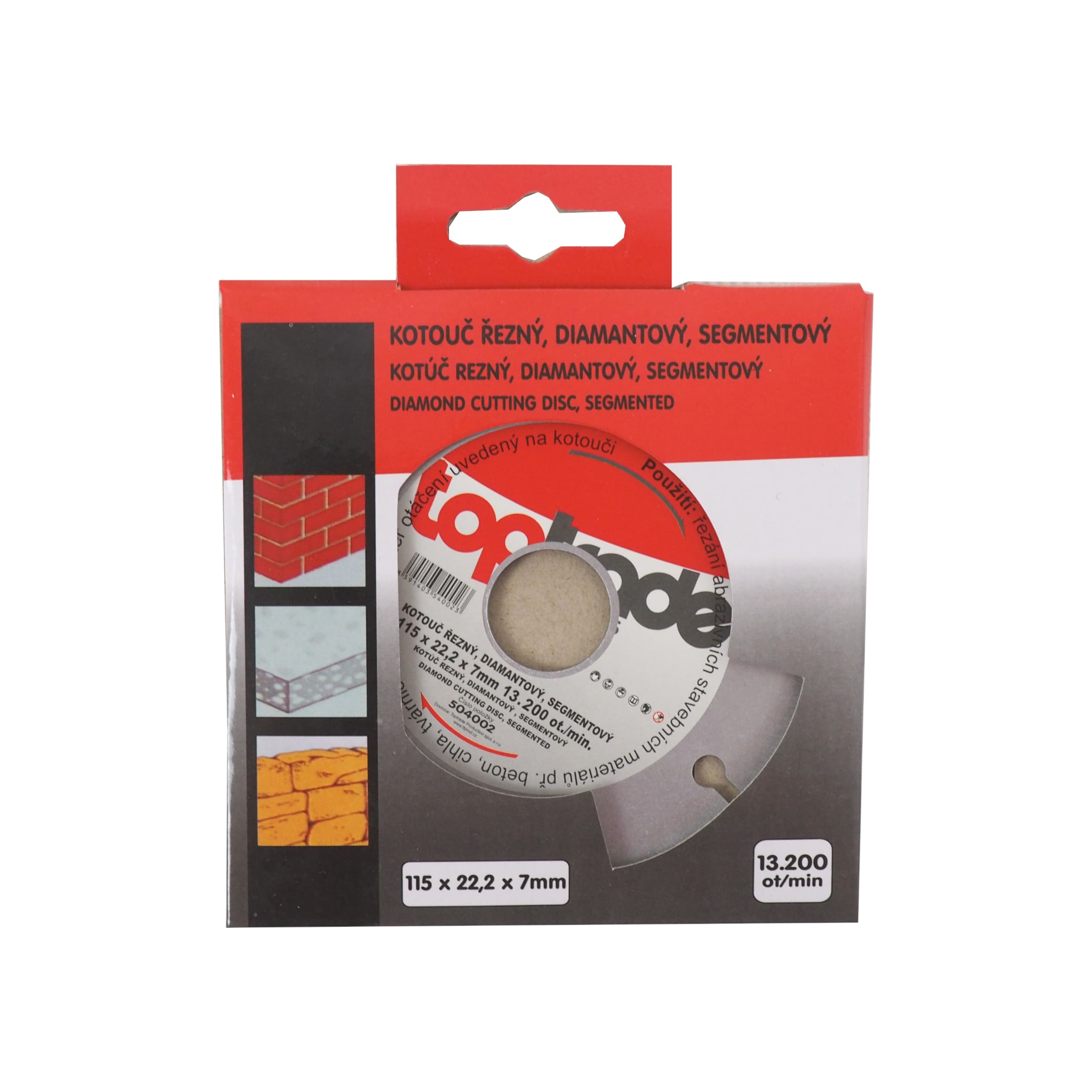 TOPTRADE diamantový kotouč segmentový 115 × 22,2 × 7 mm – standard - náhled 2