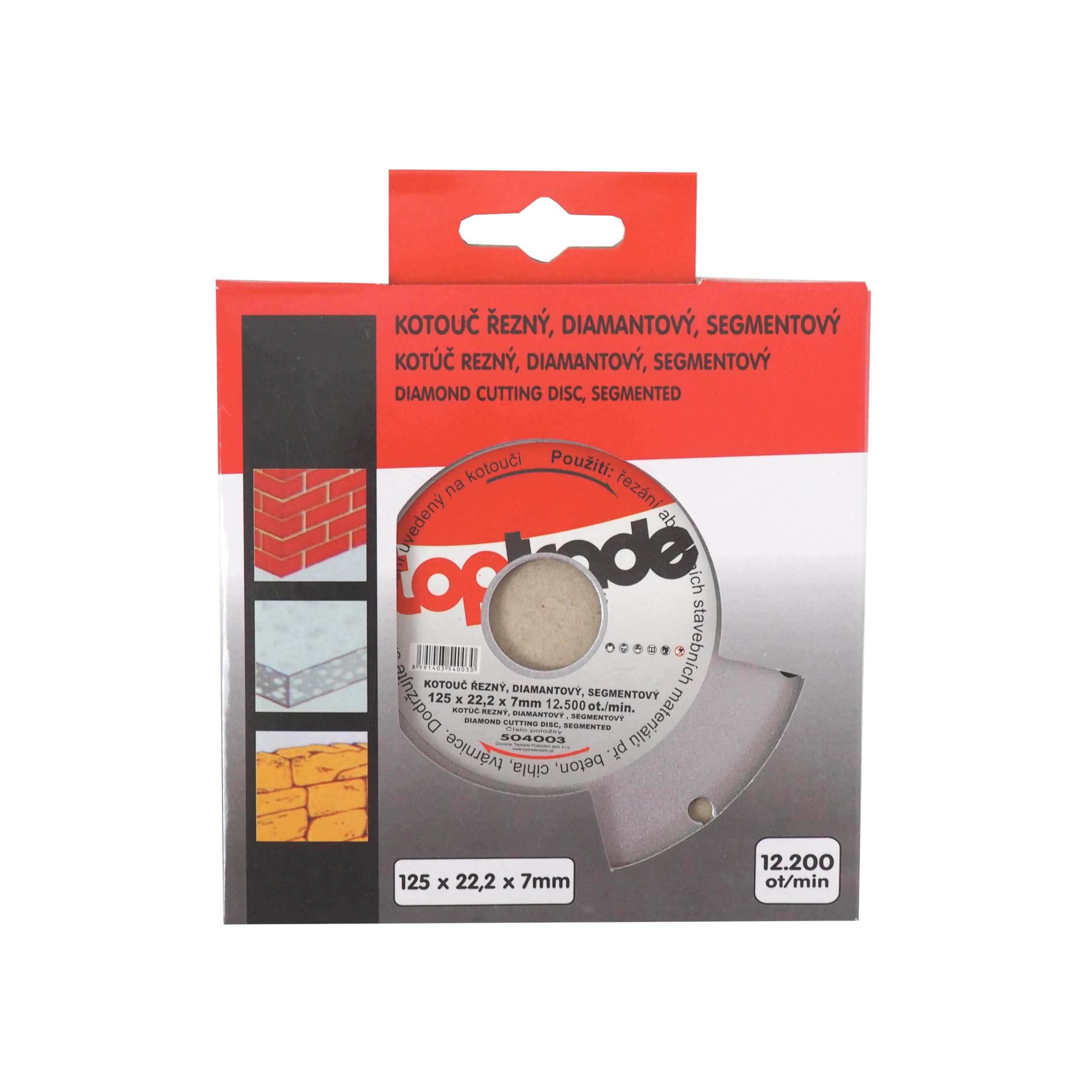 TOPTRADE diamantový kotouč segmentový 125 × 22,2 × 7 mm – standard - náhled 2