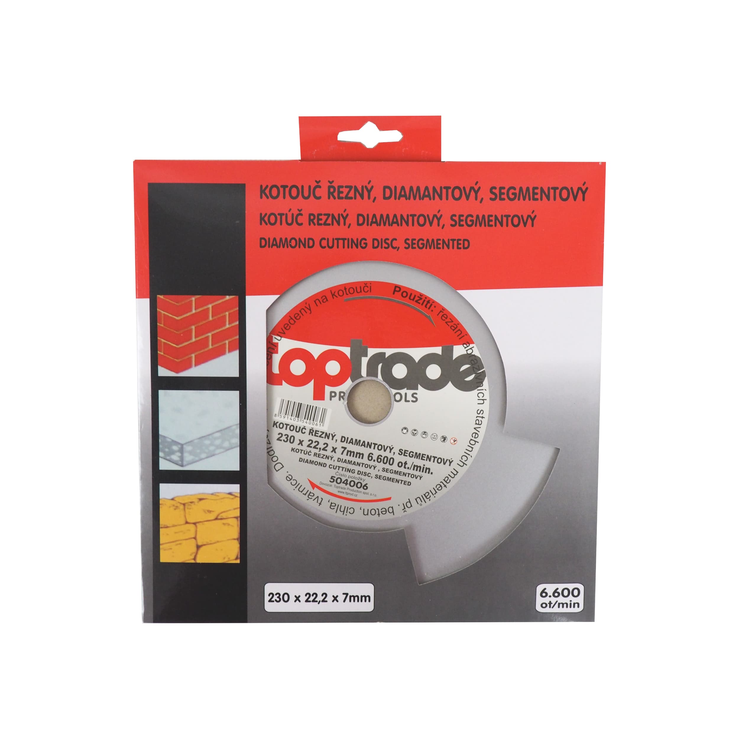 TOPTRADE diamantový kotouč segmentový 230 × 22,2 × 7 mm – Standard - náhled 2