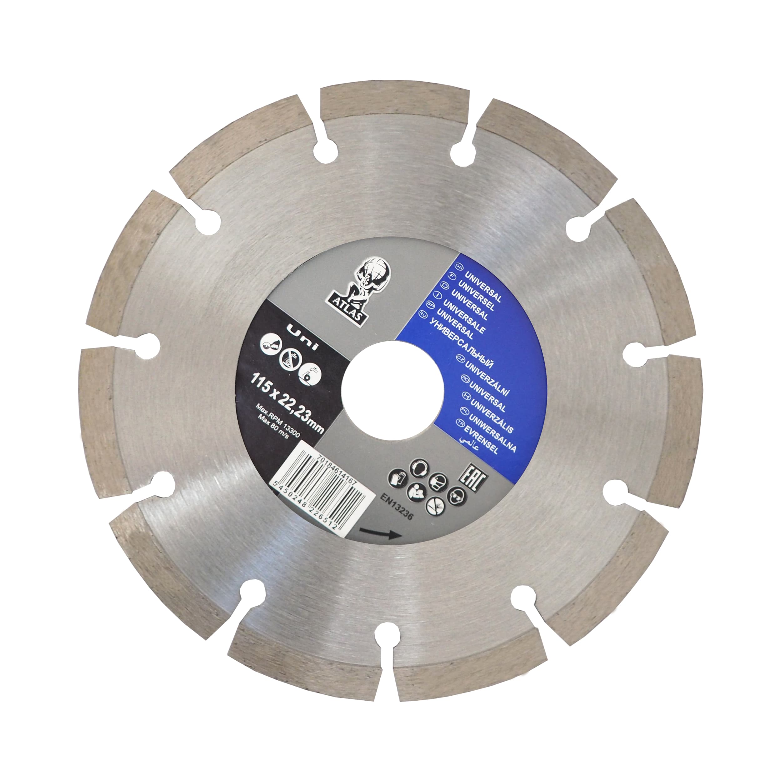 Diamantový kotouč Atlas Universal 115 × 22,23 × 2 mm
