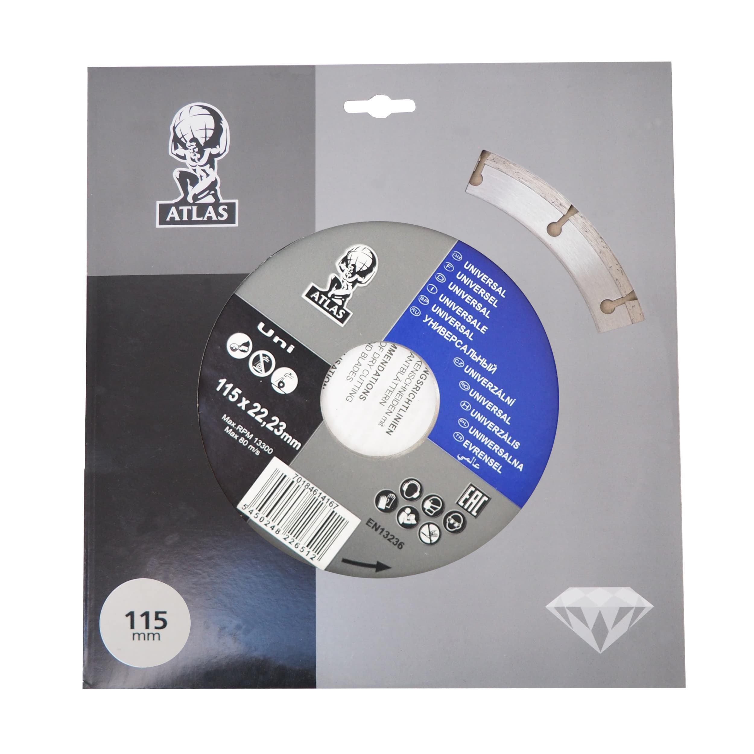 Diamantový kotouč Atlas Universal 115 × 22,23 × 2 mm - náhled 2