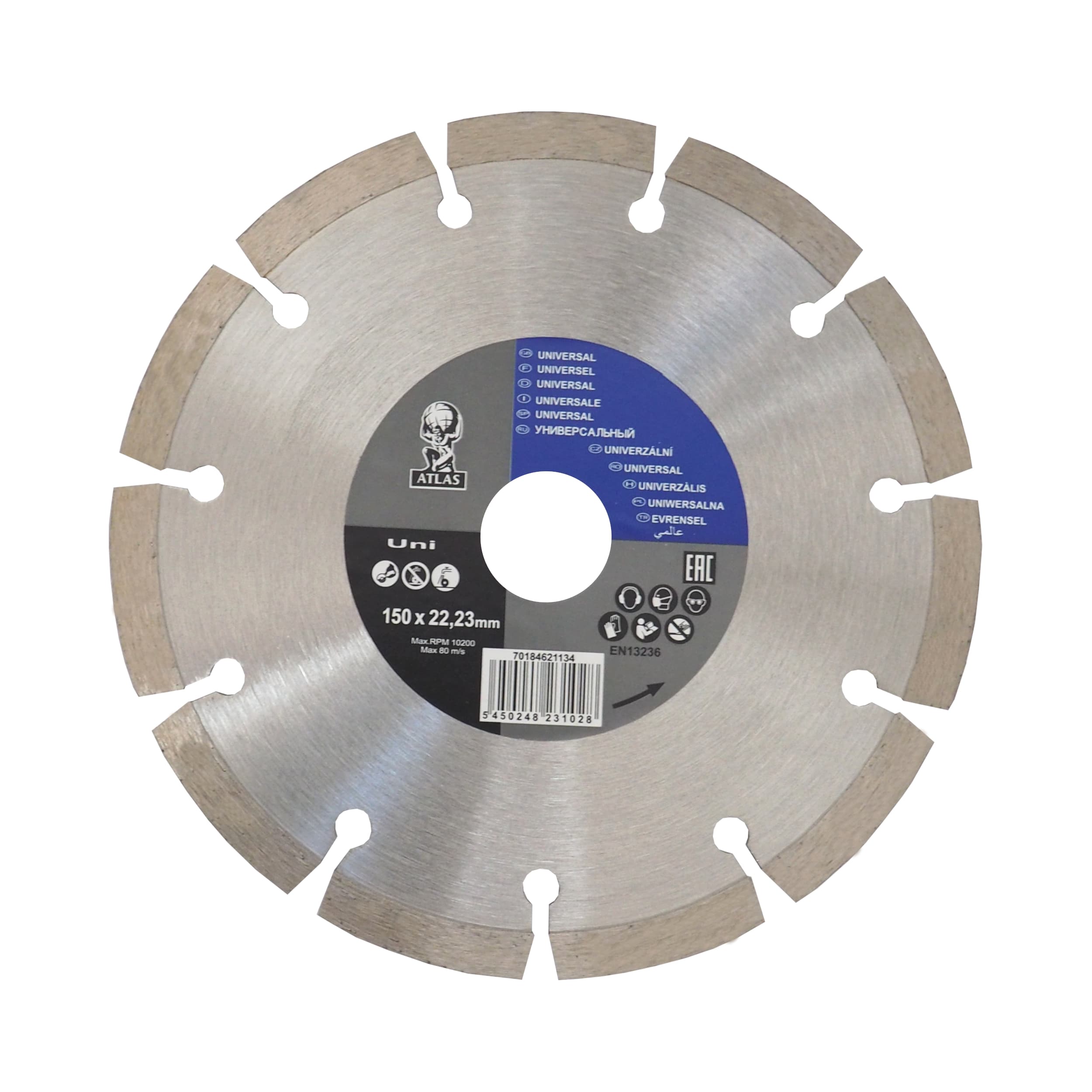 Diamantový kotouč Atlas Universal 150×22,23×2 mm, segmentový