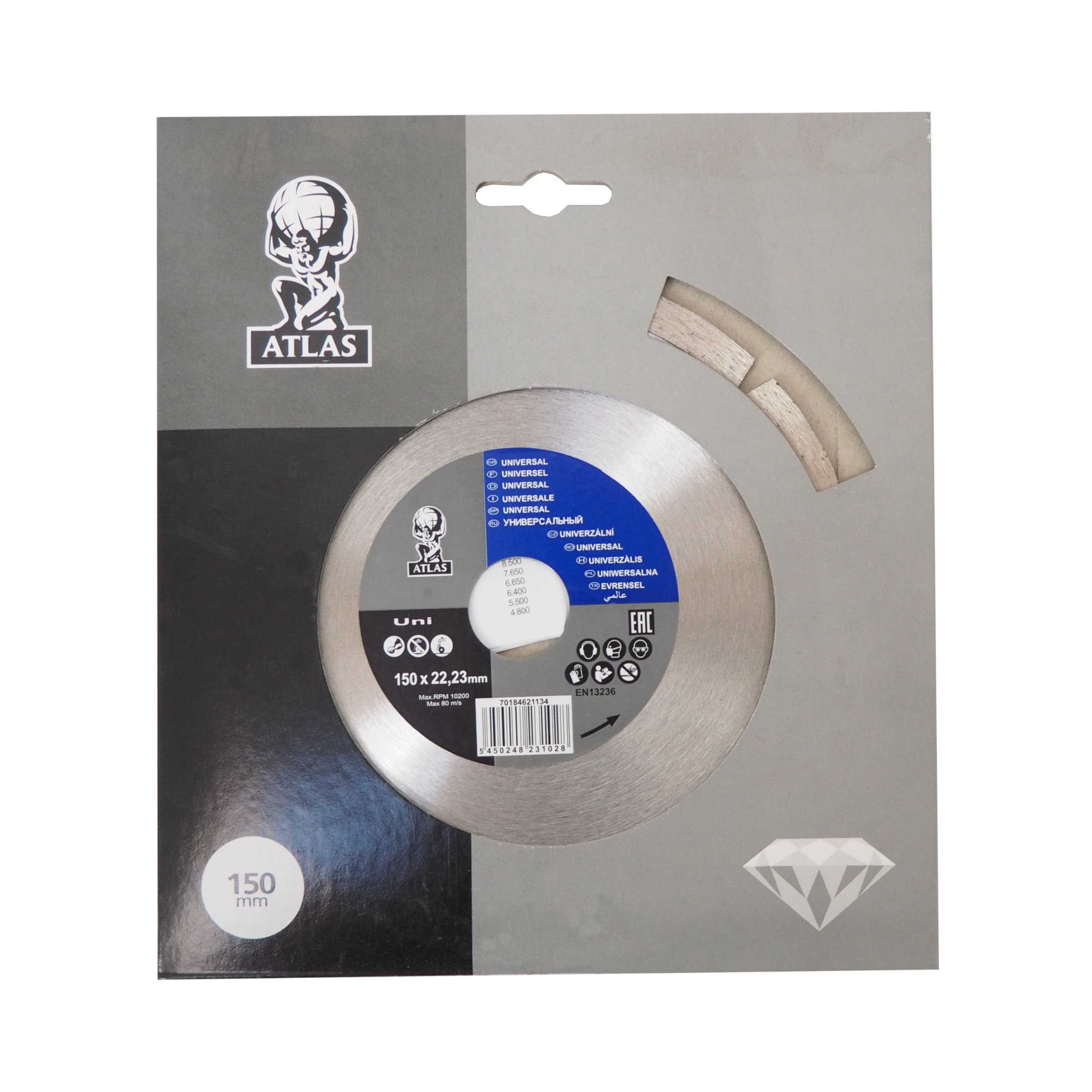 Diamantový kotouč Atlas Universal 150×22,23×2 mm, segmentový - náhled 2