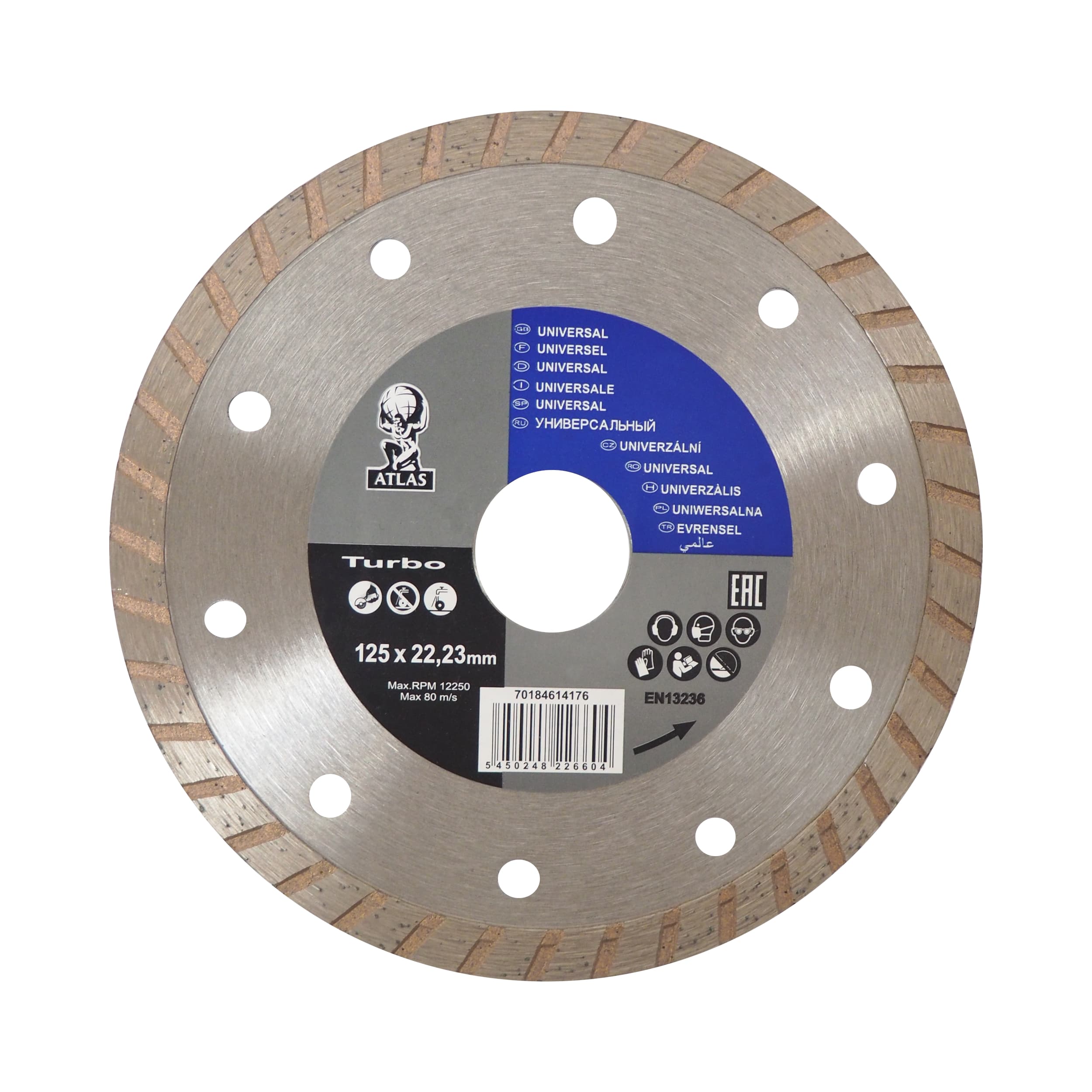 Diamantový kotouč Atlas Turbo 125 mm, otvor 22,23 mm, tl. 2,6 mm