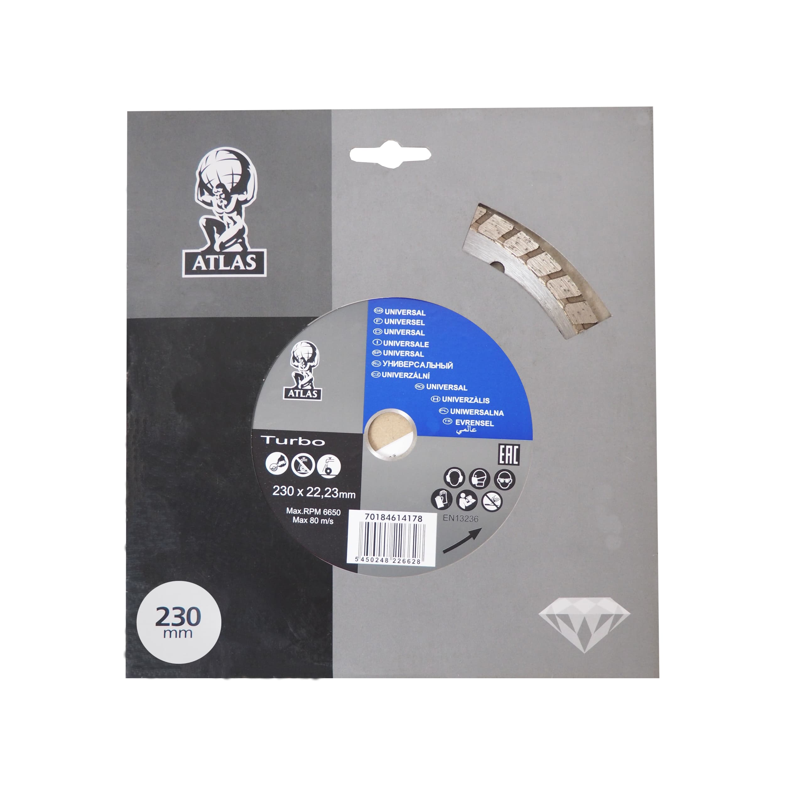 Diamantový kotouč Atlas Turbo 230 × 22,23 × 3,2 mm - náhled 3