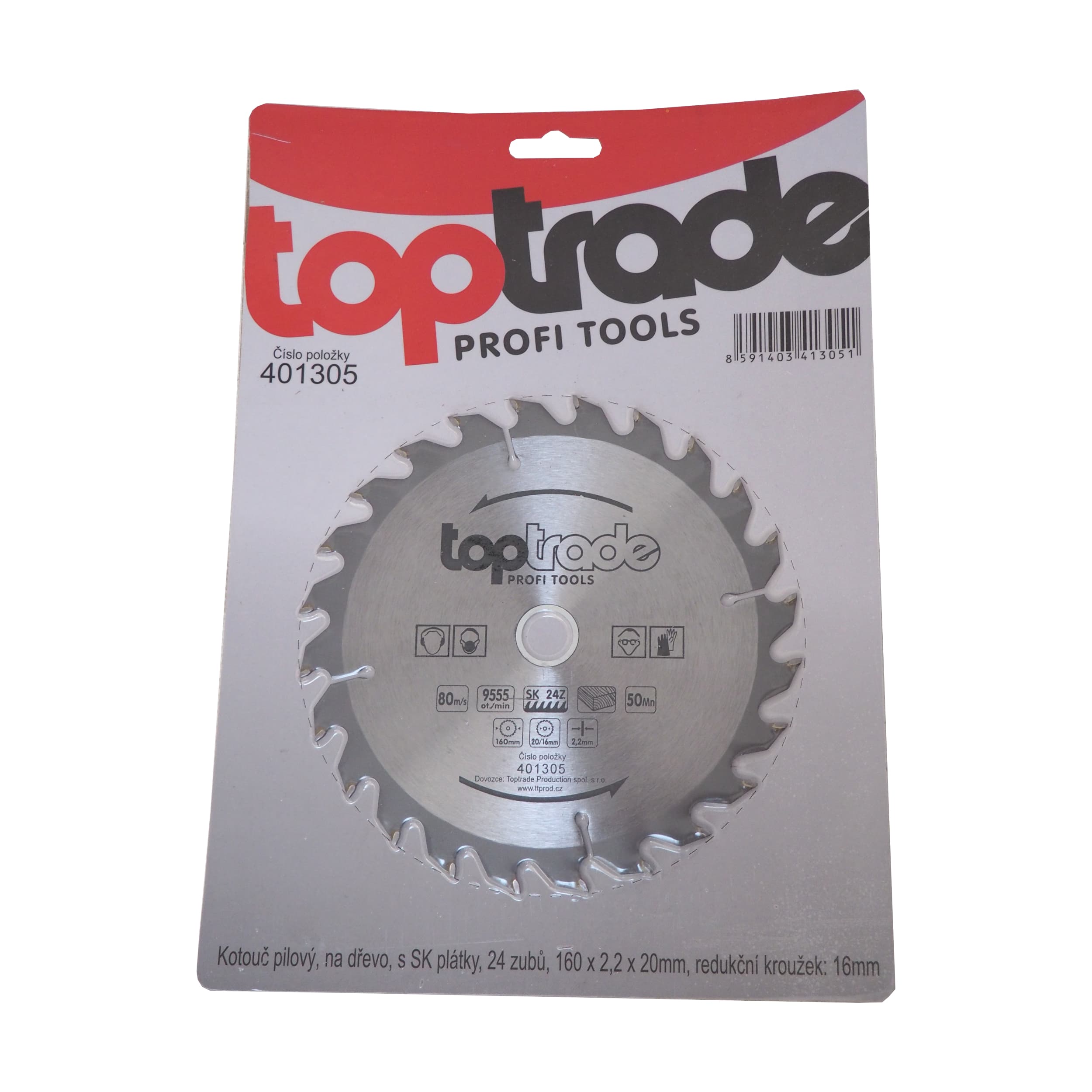 TOPTRADE pilový kotouč na dřevo 160×2,2×20/16 mm, 24 zubů, SK - náhled 2