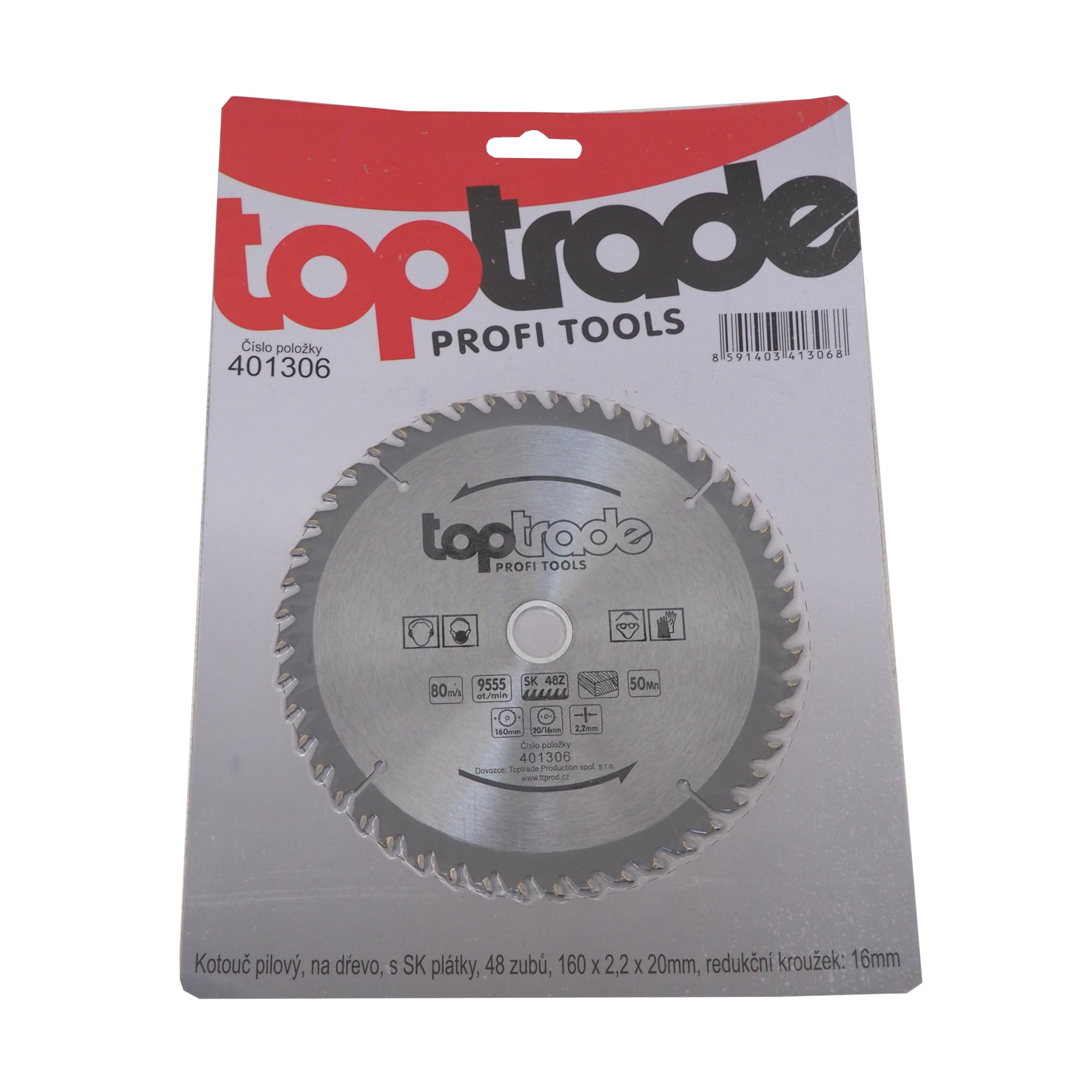TOPTRADE pilový kotouč na dřevo 160×2,2×20/16 mm, 48 zubů (SK) - náhled 2