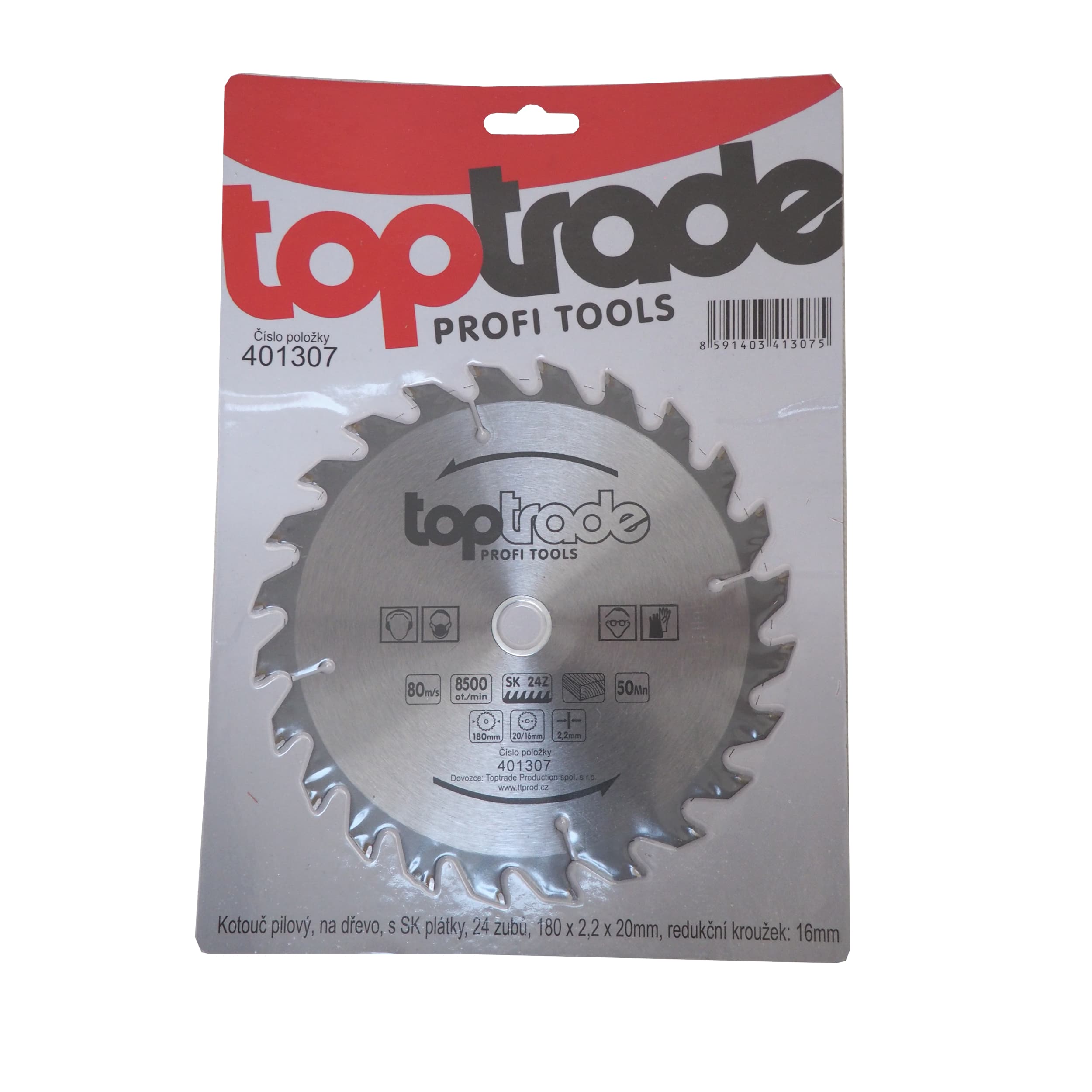 TOPTRADE pilový kotouč na dřevo 180 × 2,2 × 20/16 mm, 24 zubů, SK (ATB) - náhled 2