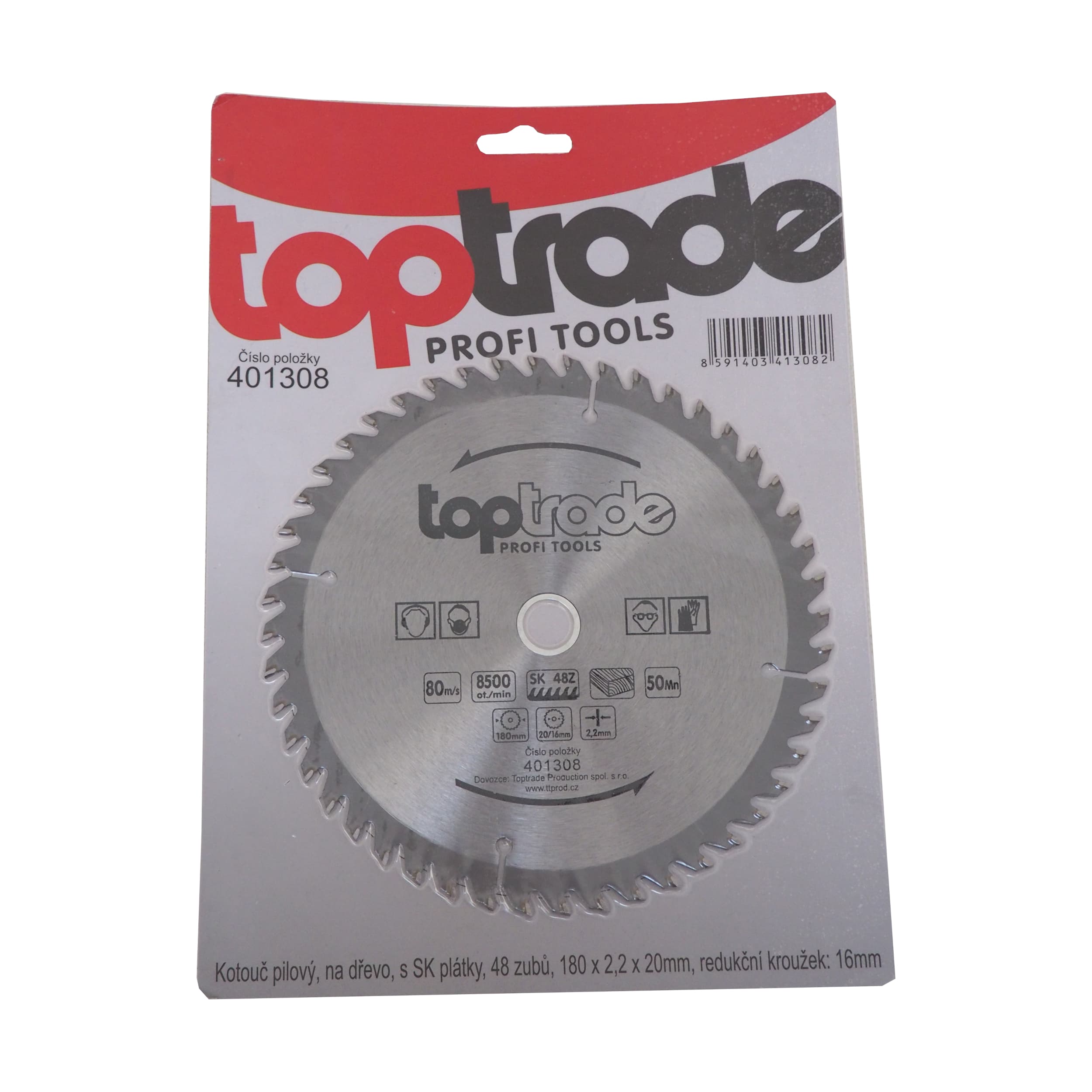 TOPTRADE pilový kotouč na dřevo 180 × 2,2 × 20/16 mm, 48 zubů, SK plátky - náhled 2
