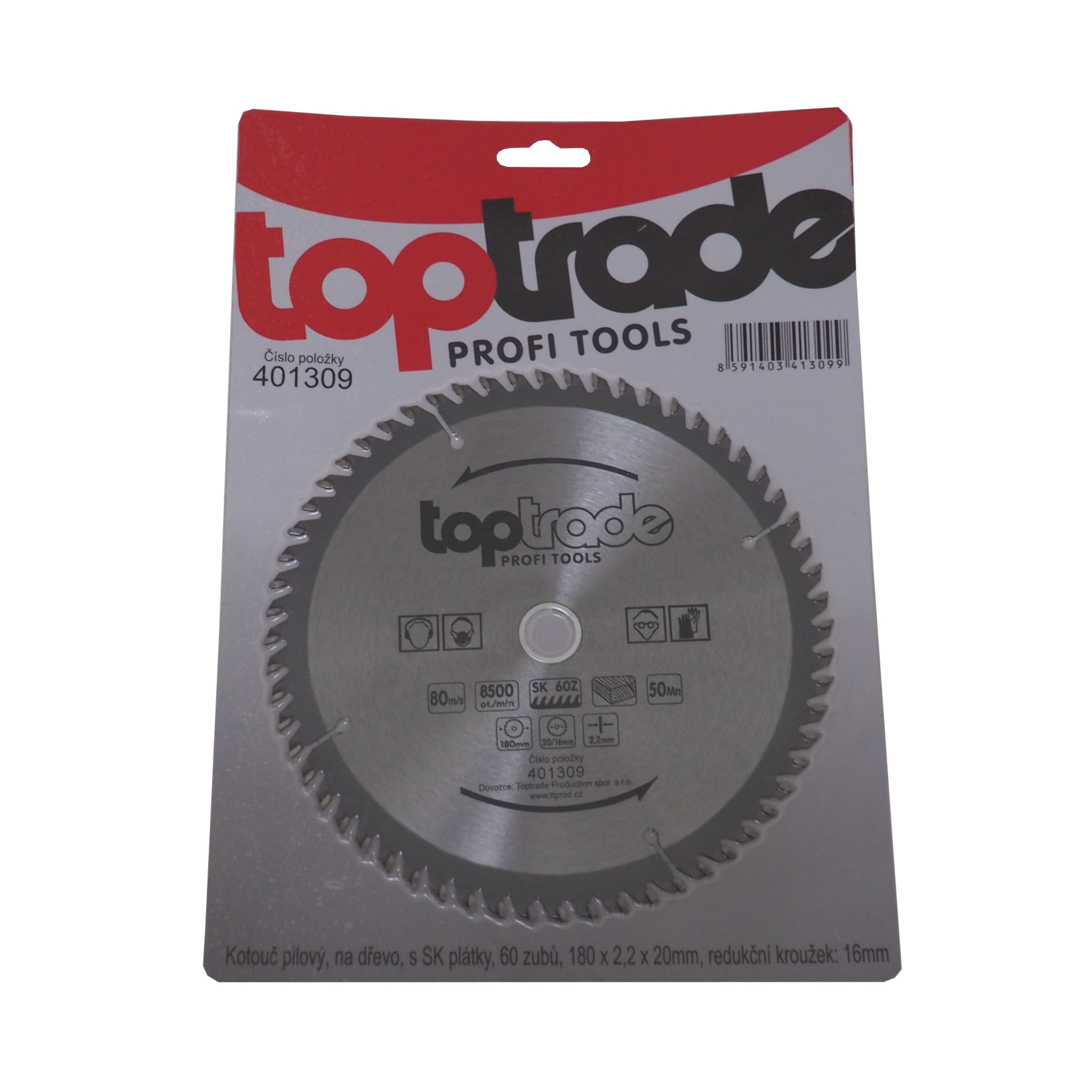 TOPTRADE pilový kotouč na dřevo 180 × 2,2 × 20/16 mm, 60 zubů (SK) - náhled 2
