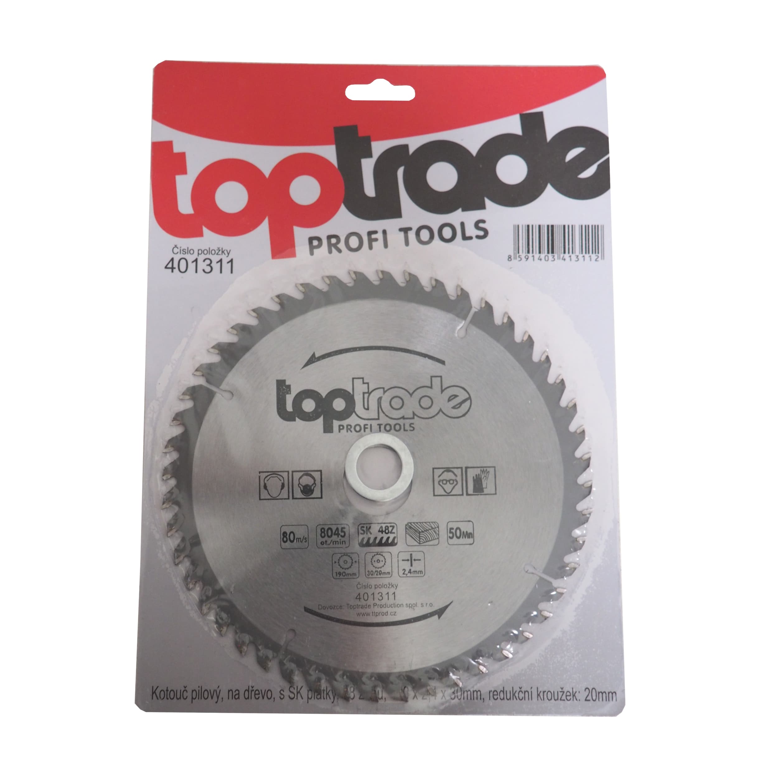 TOPTRADE pilový kotouč na dřevo 190 × 2,4 × 30/20 mm, 48 zubů, SK - náhled 2