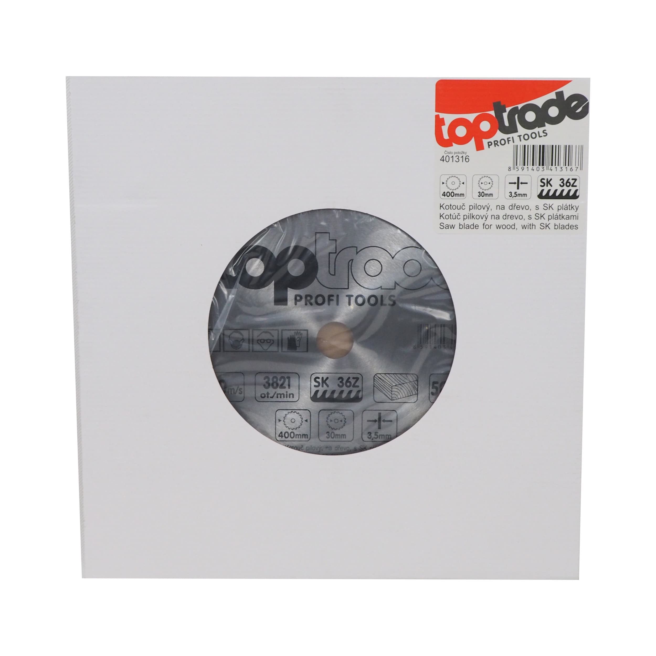 TOPTRADE pilový kotouč na dřevo 400×3,5×30 mm, 36 zubů (SK) - náhled 2