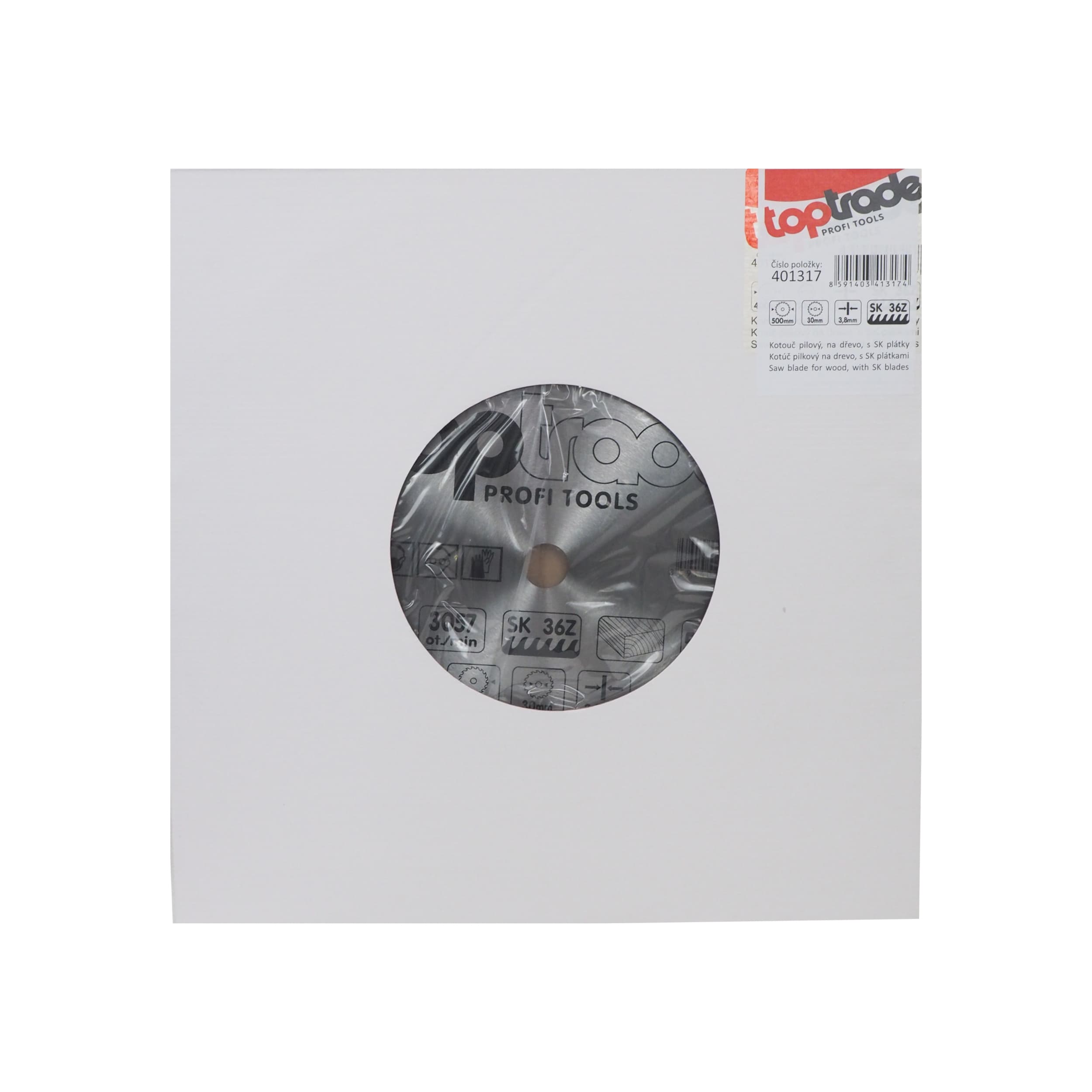 TOPTRADE pilový kotouč na dřevo 500×3,8×30 mm, 36 zubů (SK) - náhled 2