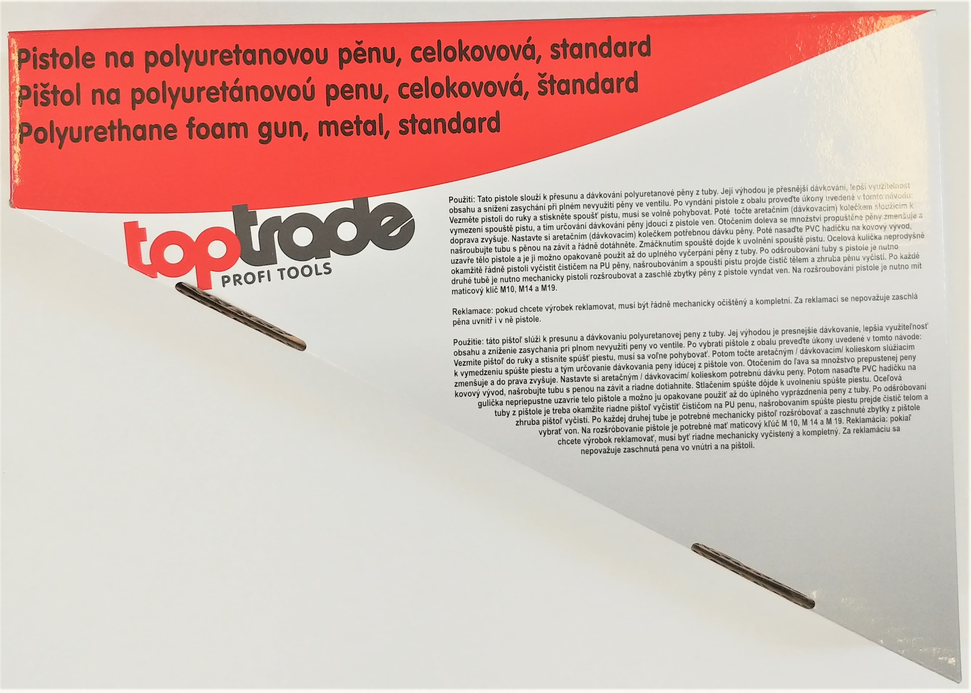 TOPTRADE pistole na PU pěnu celokovová, profi, 2K rukojeť - náhled 3