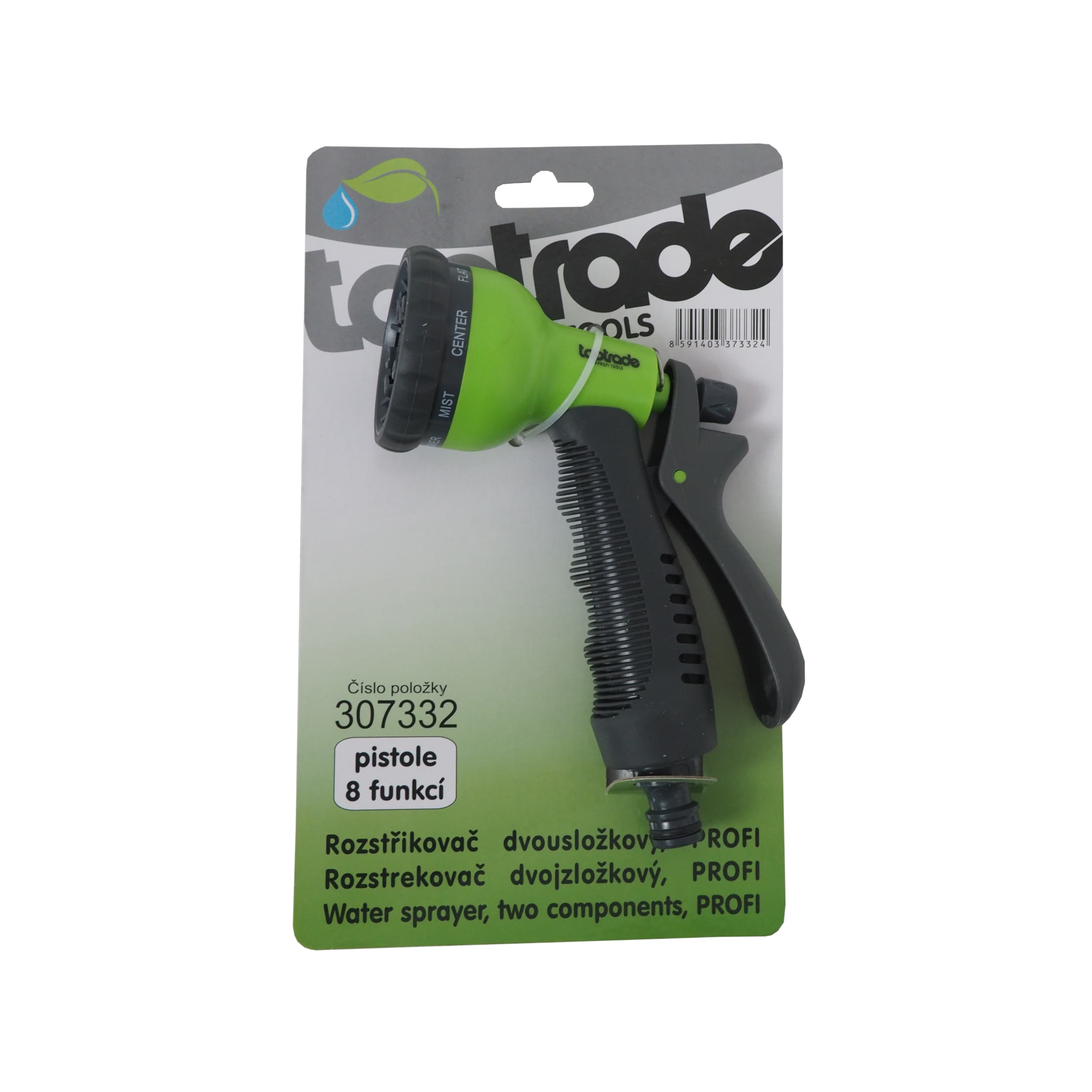 TOPTRADE pistolový rozstřikovač 8 funkcí – dvousložkový, profi - náhled 2
