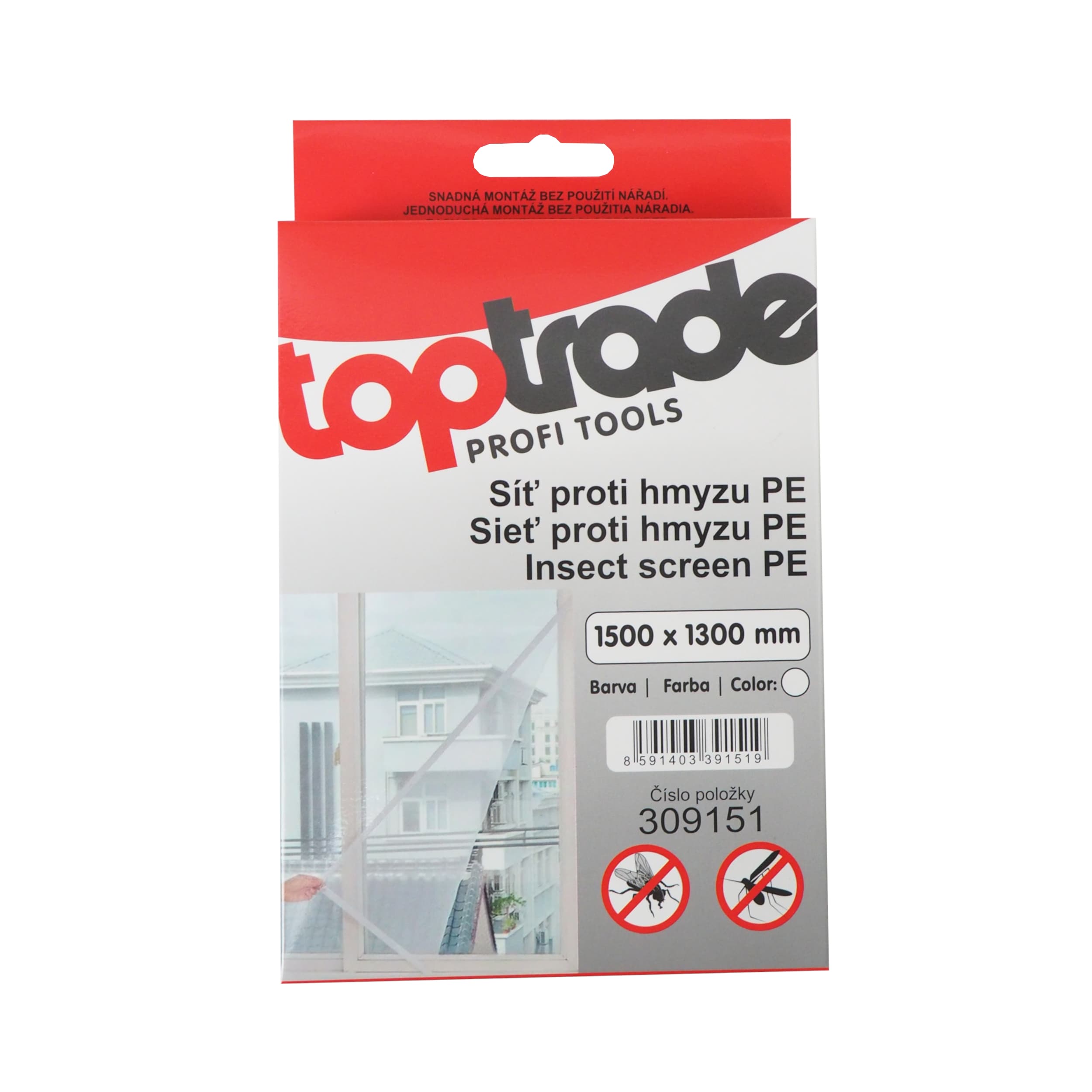 TOPTRADE síť proti hmyzu PE 1500 × 1300 mm - náhled 3