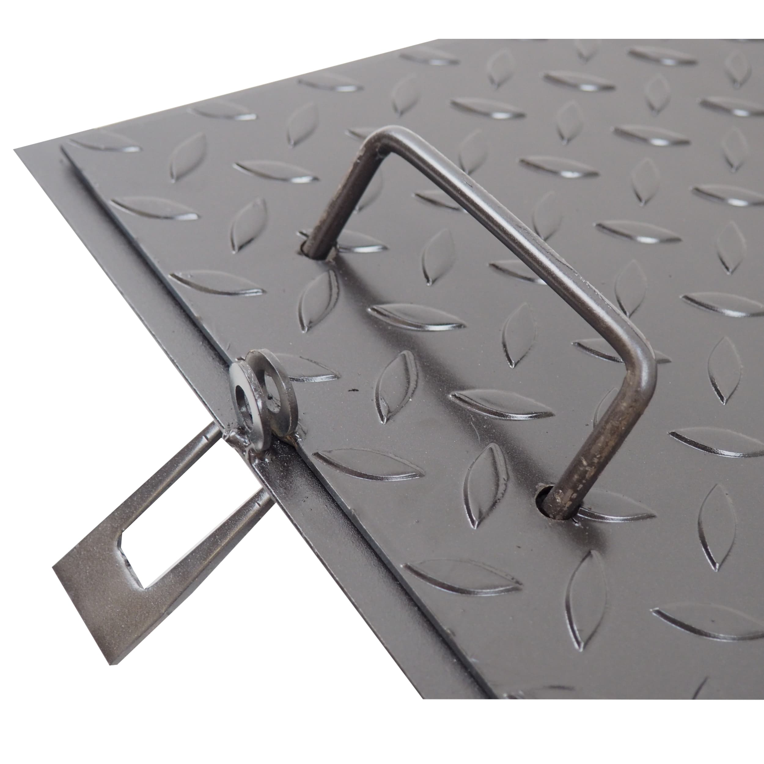 TOPTRADE poklop šachtový 300 × 300 mm, ocelový, černý - náhled 4