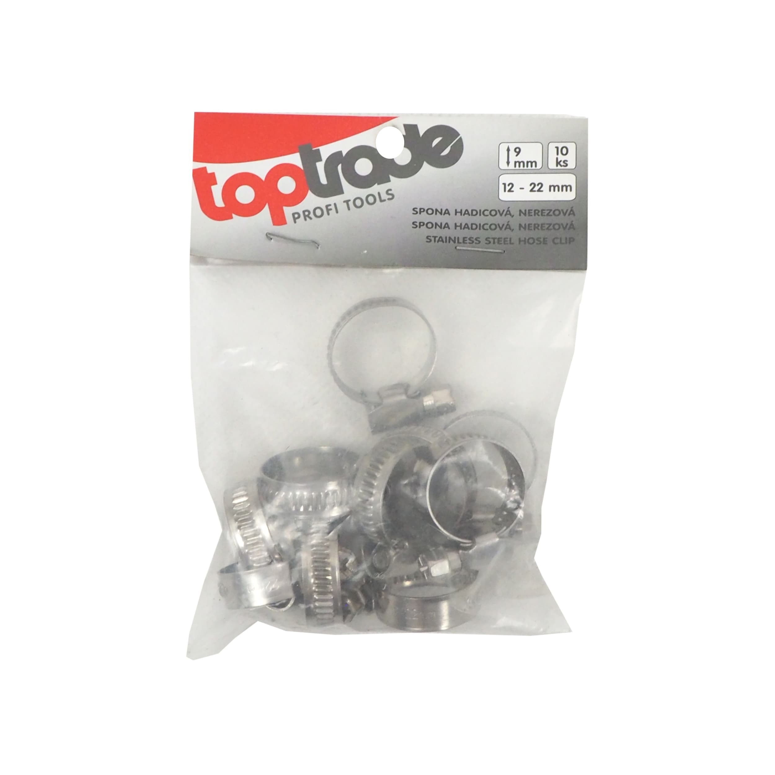 TOPTRADE nerezové hadicové spony 12–22 mm, sada 10 ks - náhled 2