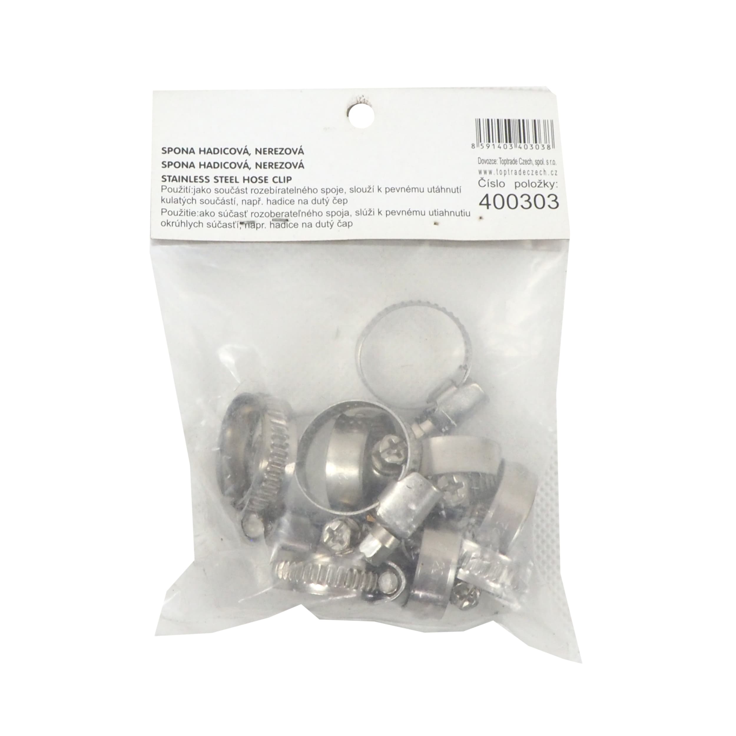 TOPTRADE nerezové hadicové spony 12–22 mm, sada 10 ks - náhled 3
