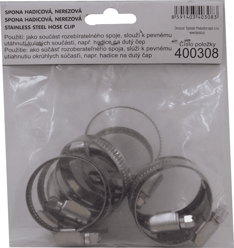TOPTRADE hadicové spony nerezové 16–28 mm, sada 10 ks - náhled 5