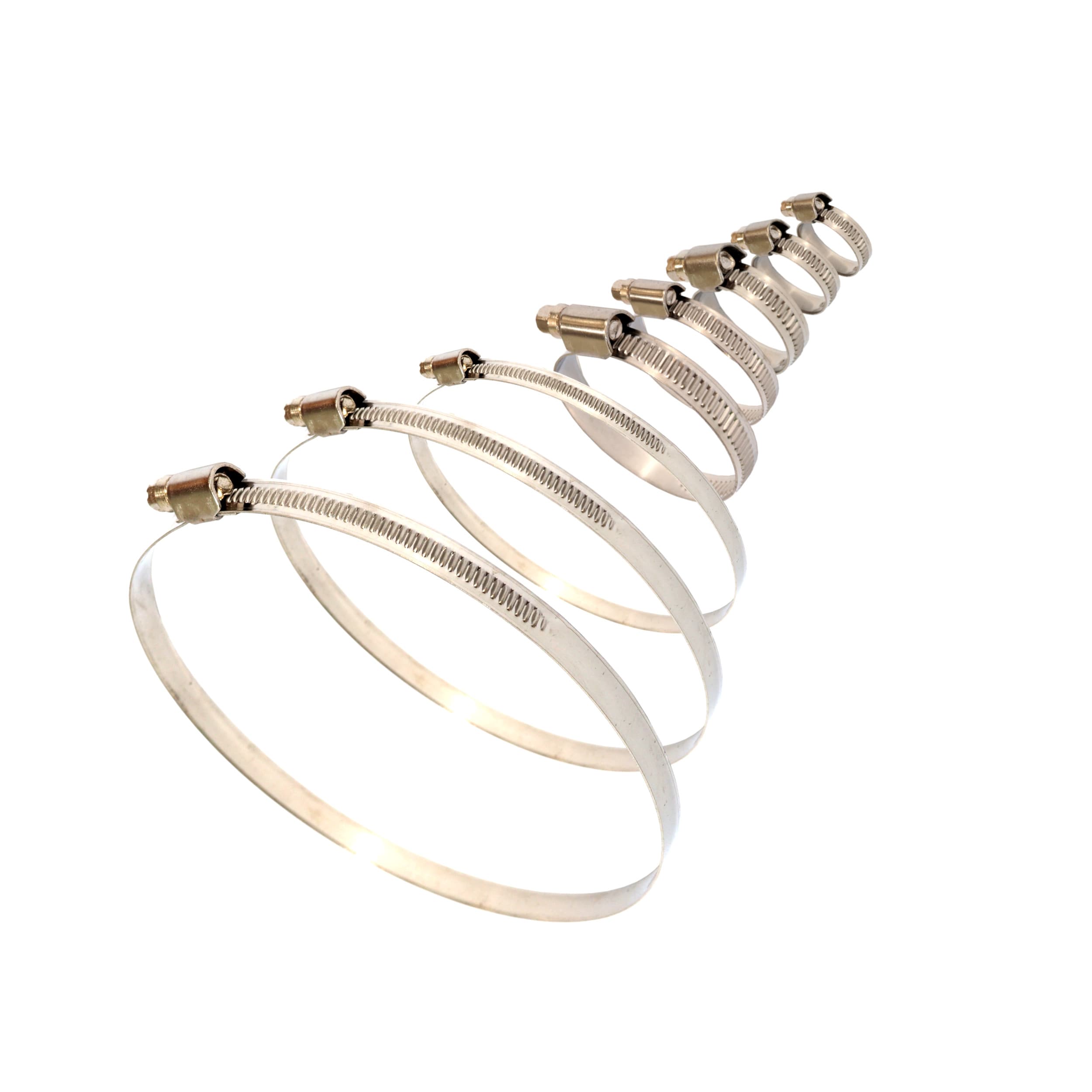 TOPTRADE nerezové hadicové spony 20–32 mm – 10 ks, páska 9 mm