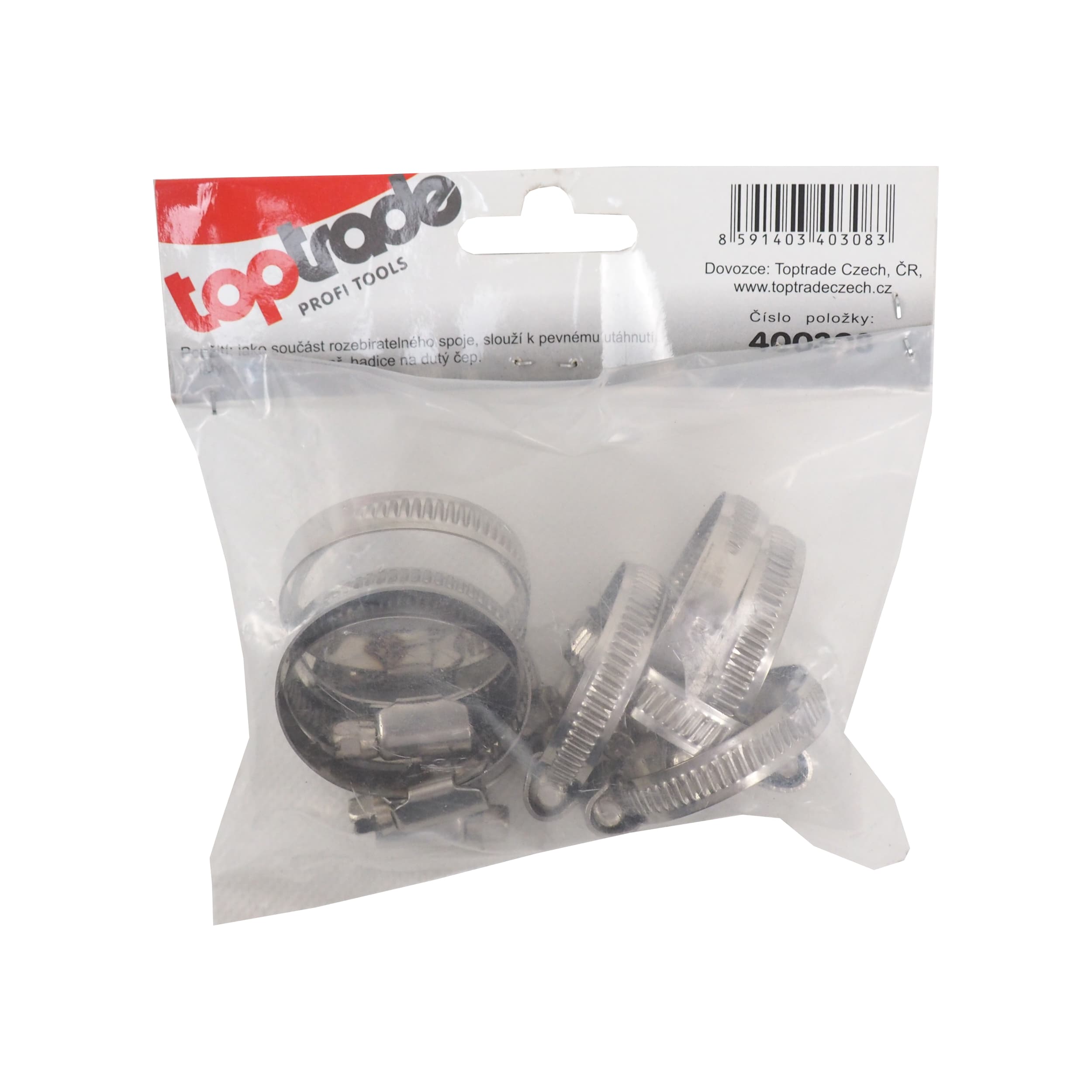 TOPTRADE nerezové hadicové spony 25–40 mm, sada 10 ks - náhled 3