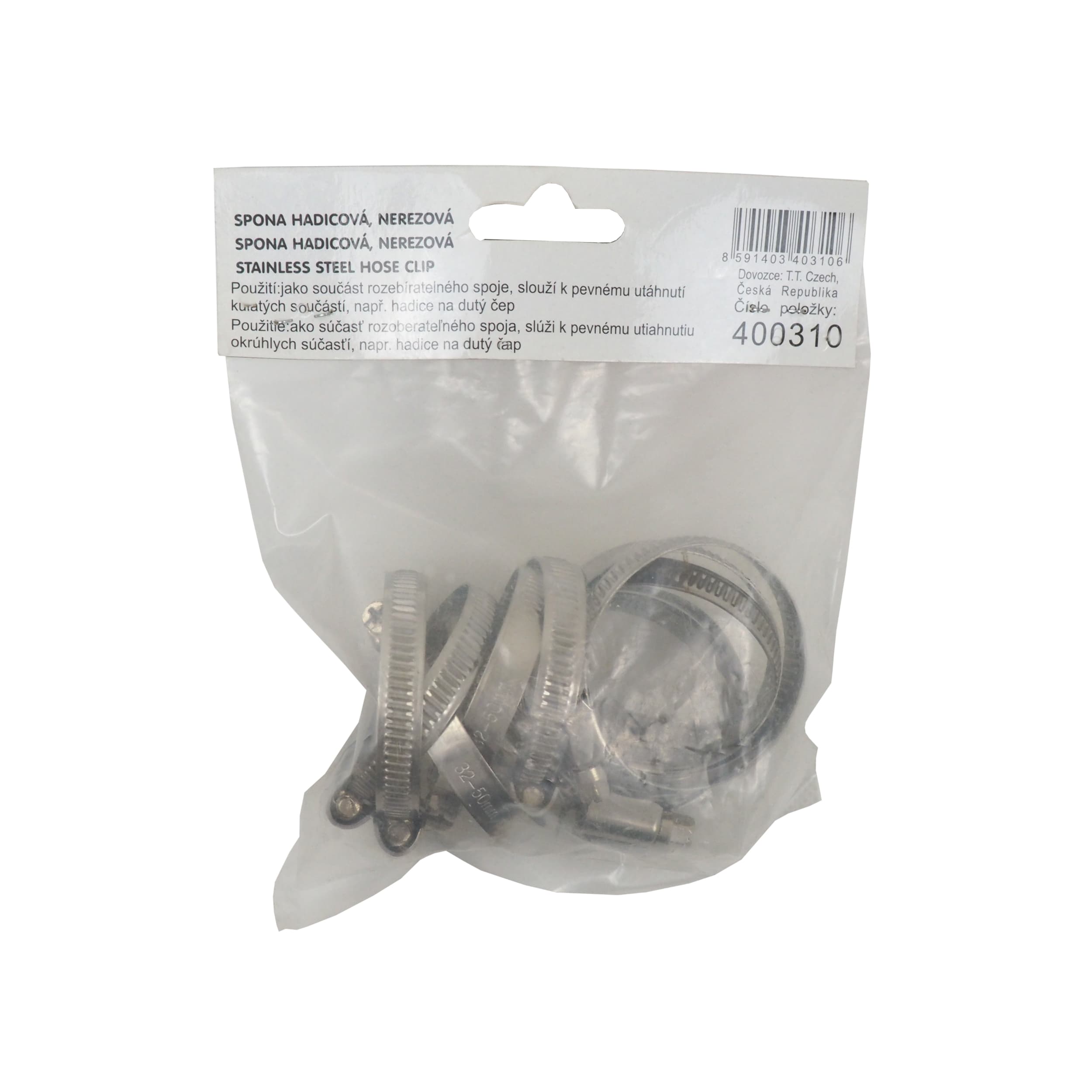 TOPTRADE hadicové spony nerez 32–50 mm, 9 mm, 10 ks - náhled 3