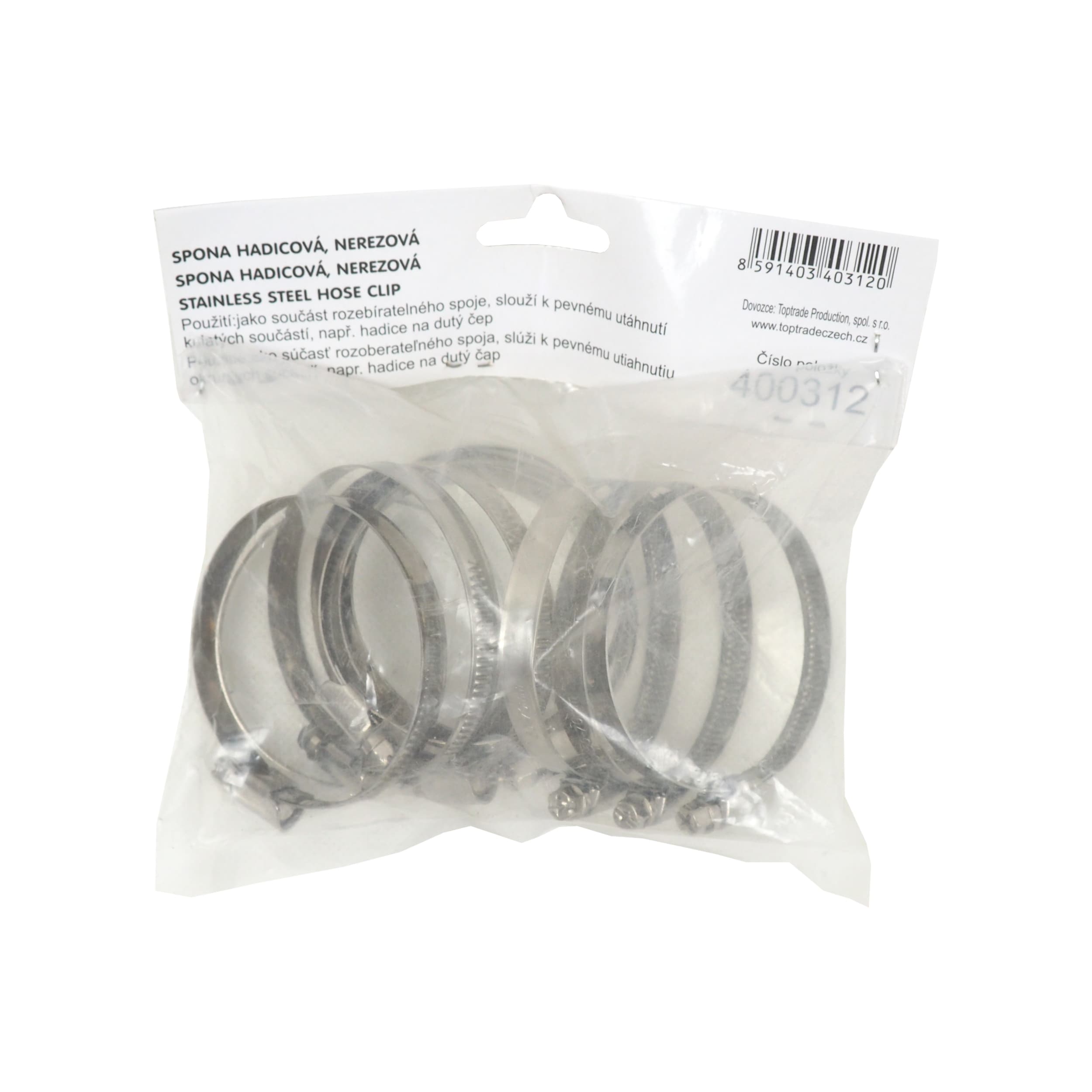 TOPTRADE nerezové hadicové spony 50–70 mm, sada 10 ks (páska 9 mm) - náhled 3