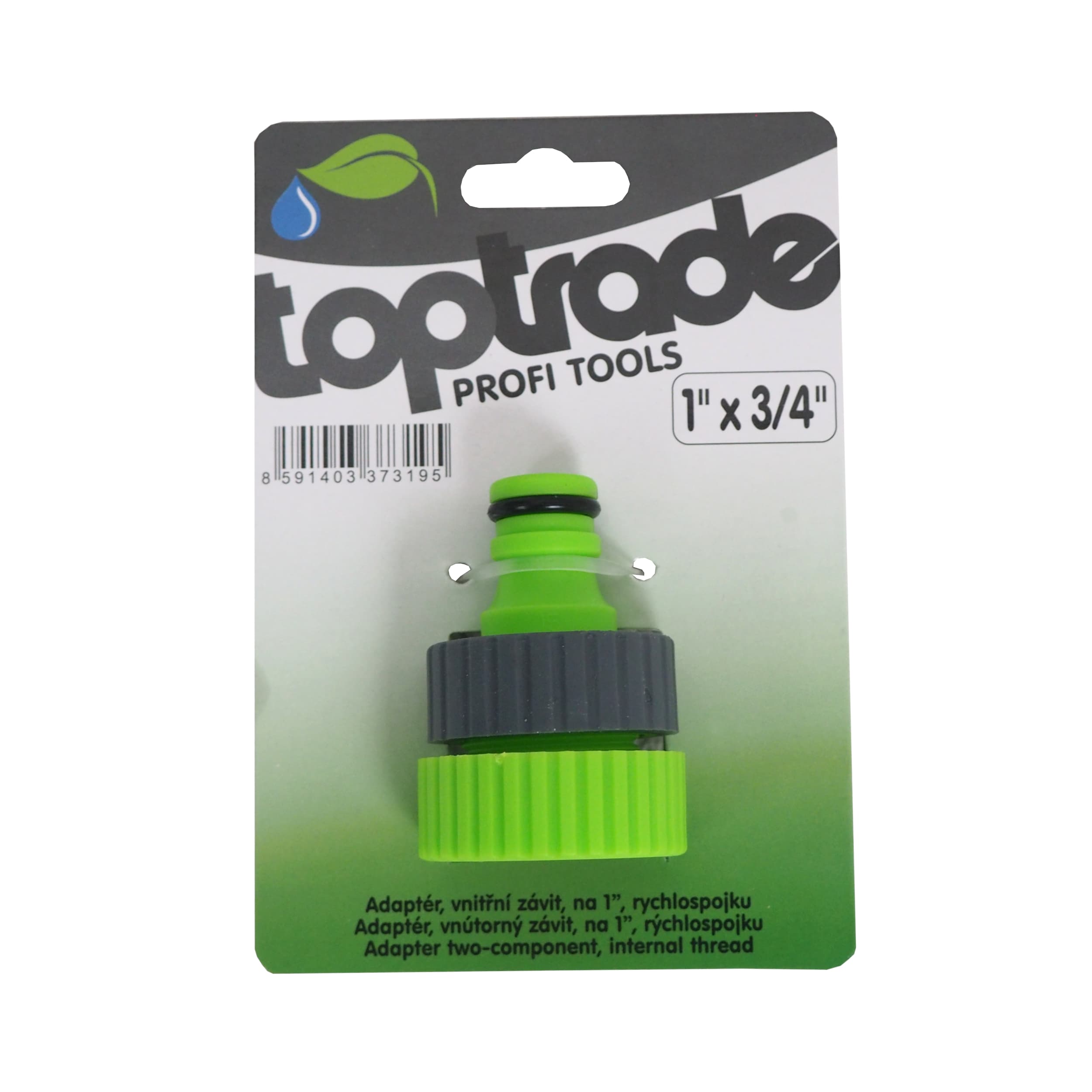TOPTRADE adaptér, vnitřní závit 1", rychlospojka 3/4" x 1", dvousložkový - náhled 2
