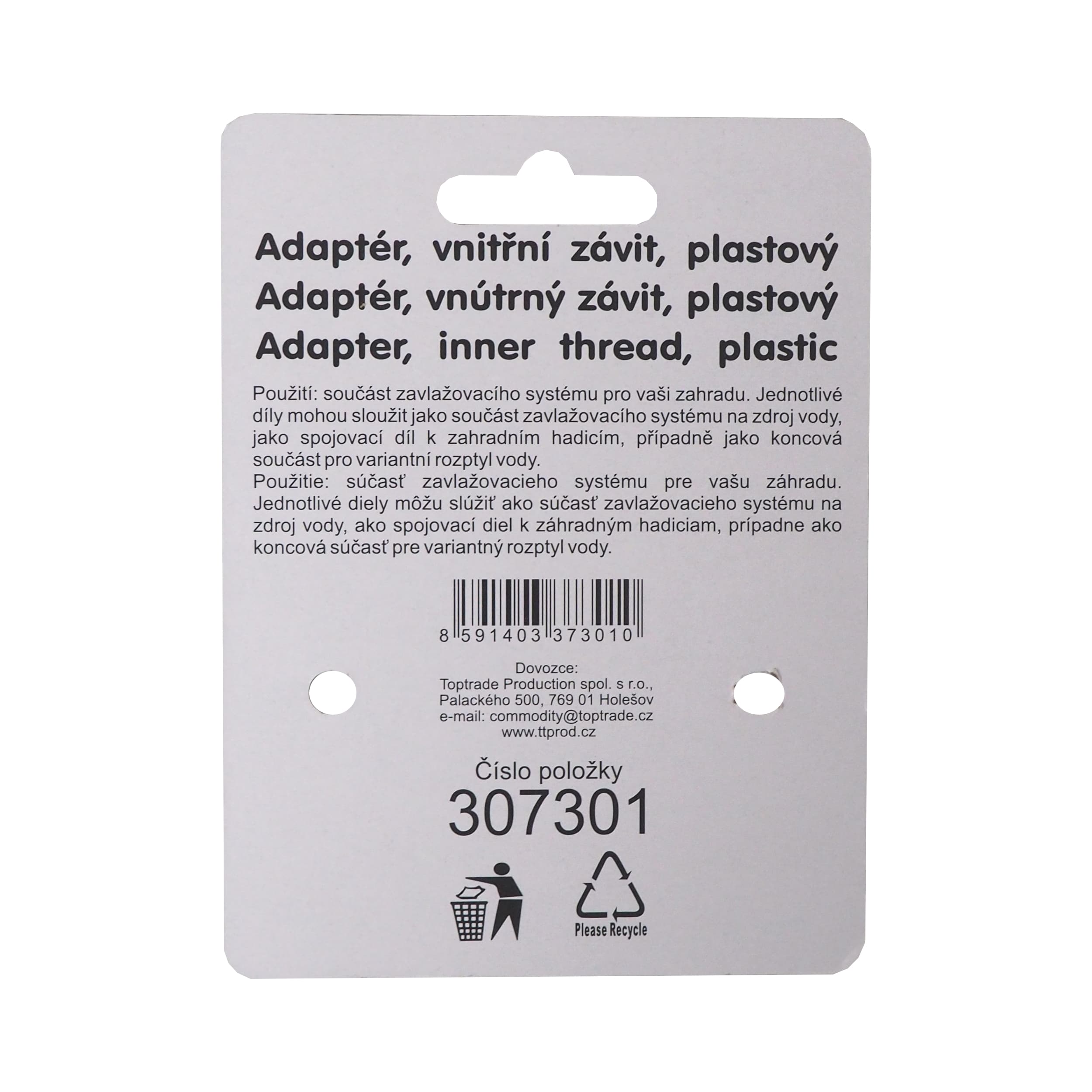 TOPTRADE zahradní adaptér – vnitřní závit 1/2″ - náhled 3