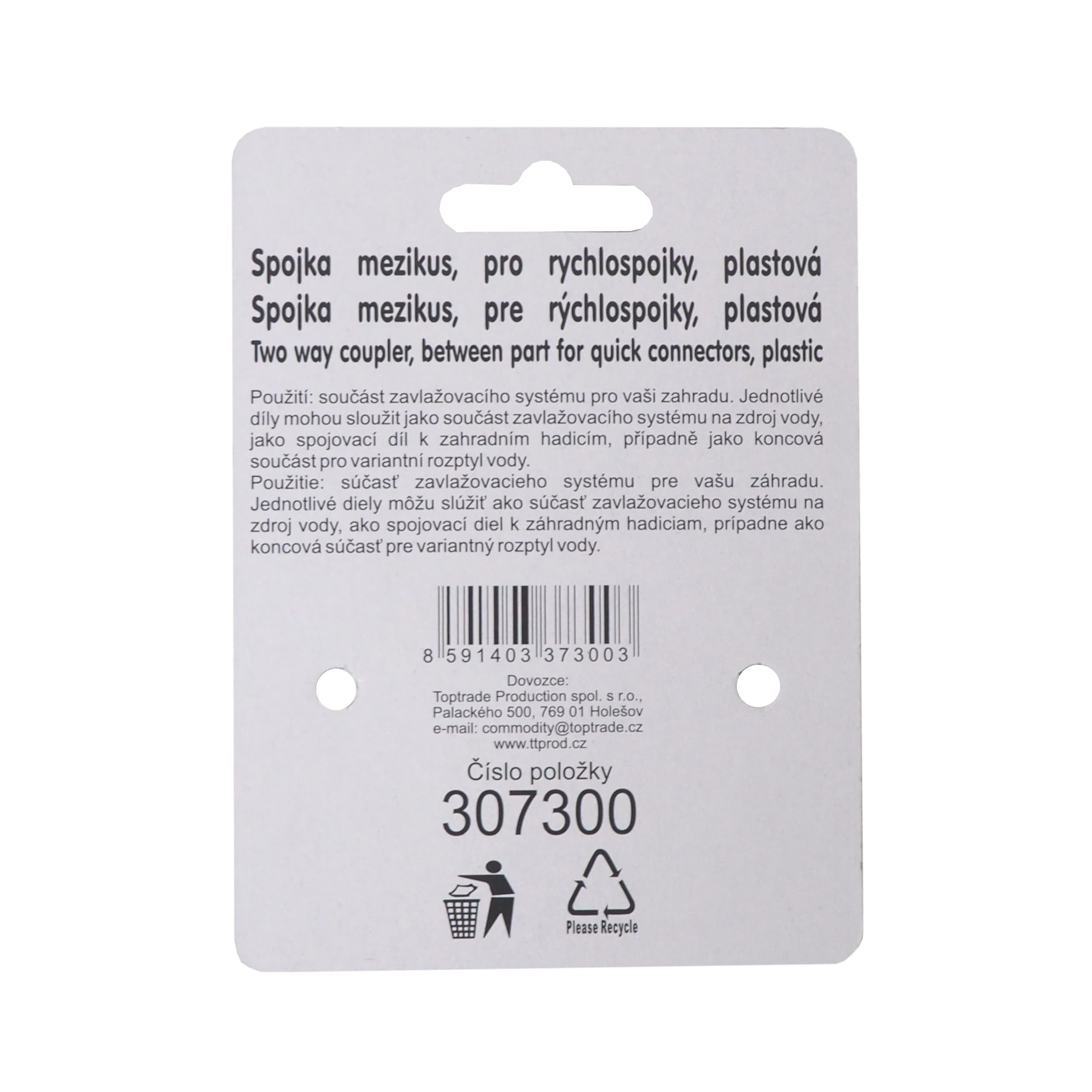 TOPTRADE spojka (mezikus) – 2 vývody, 1/2″ - náhled 3