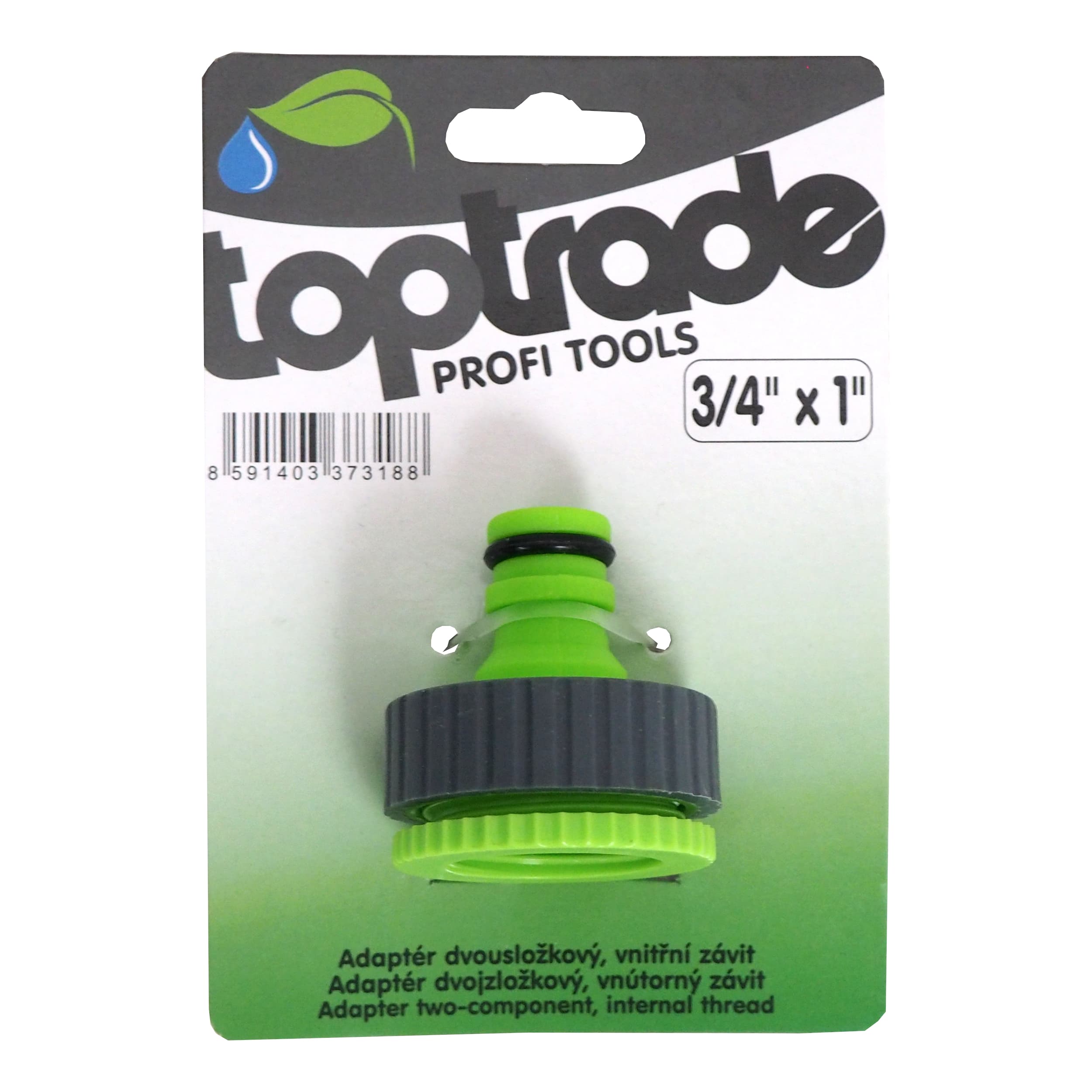 TOPTRADE adaptér, vnitřní závit 3/4" × 1", dvousložkový - náhled 2