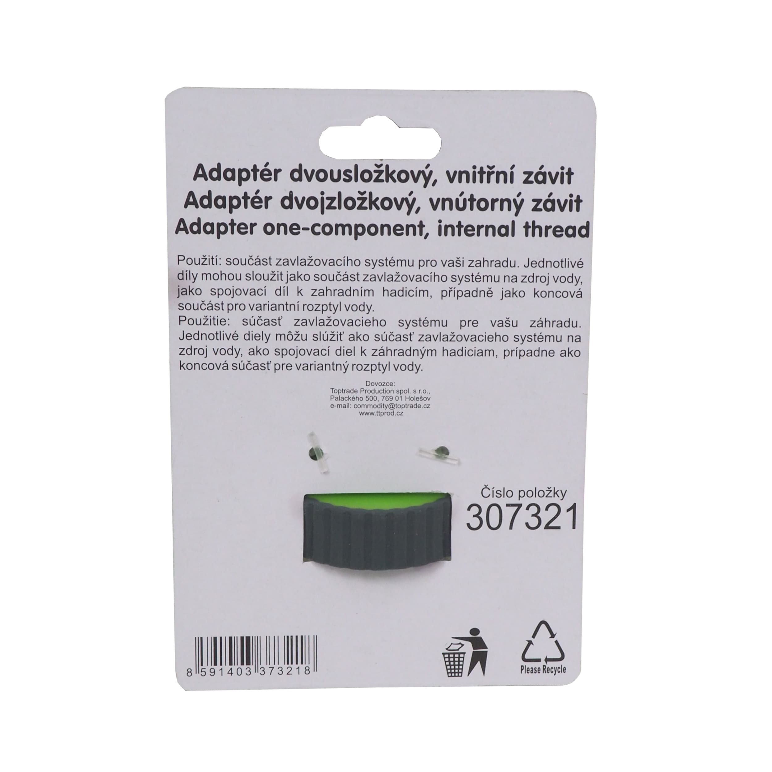 TOPTRADE adaptér dvousložkový, vnitřní závit 1" - náhled 3