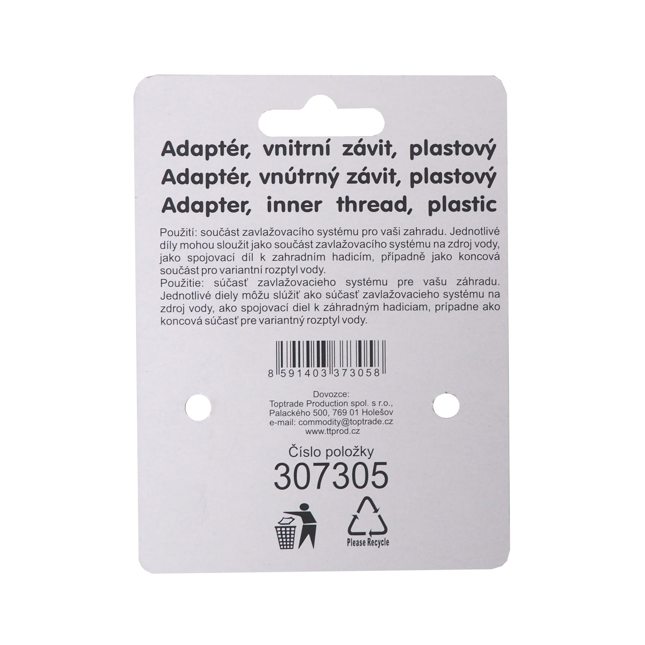 TOPTRADE adaptér s vnitřním závitem 1″ - náhled 3