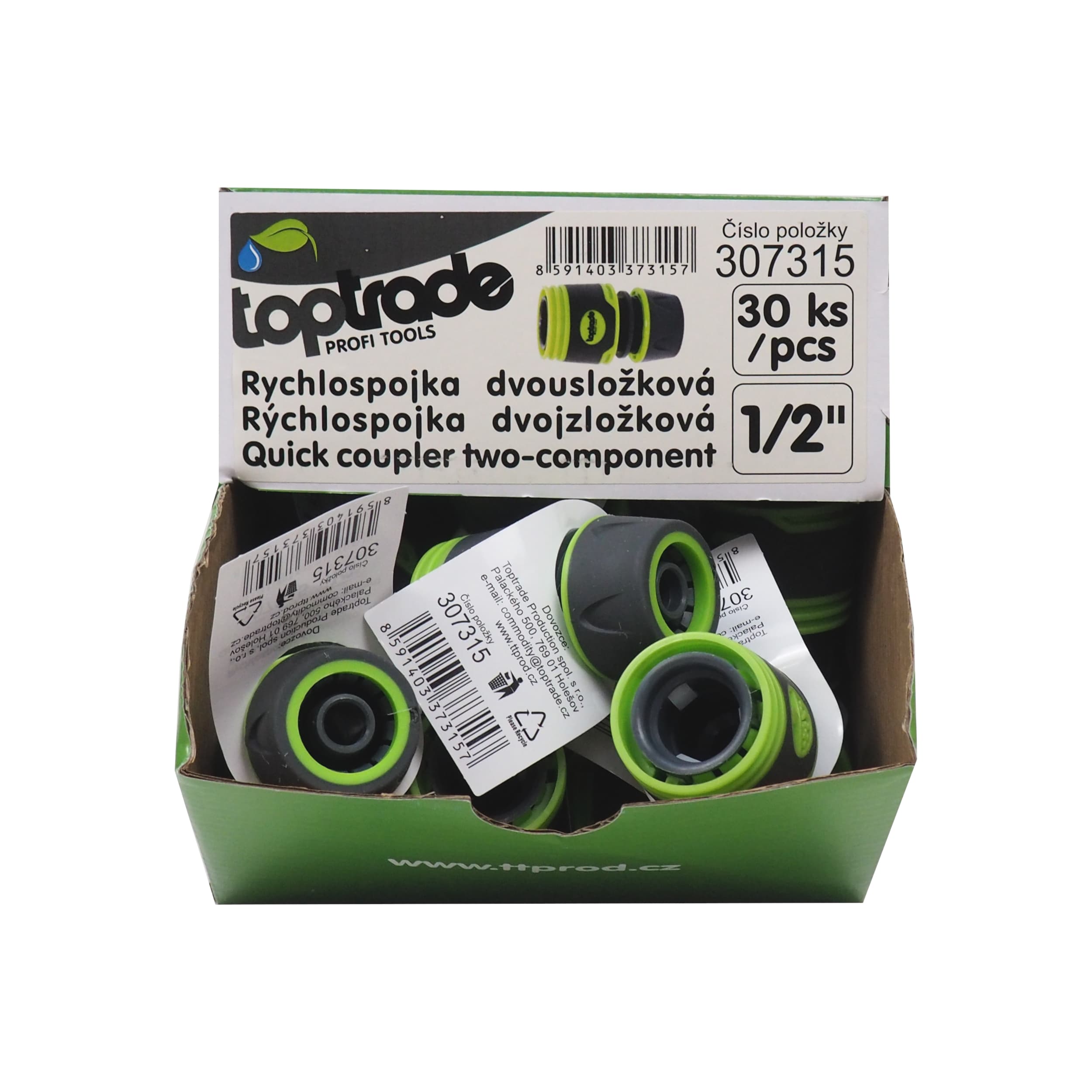 TOPTRADE rychlospojka dvousložková 1/2", sada 30 ks - náhled 2