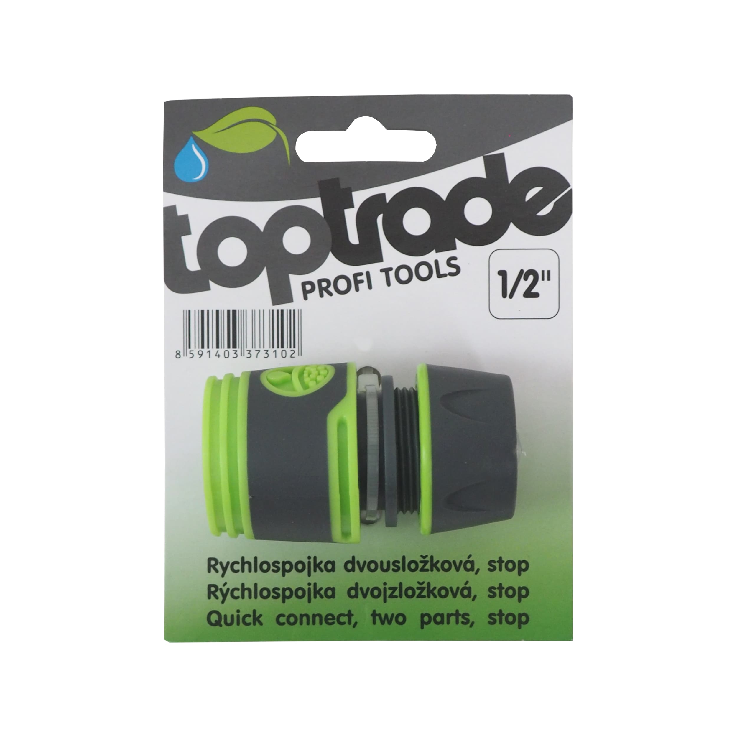 TOPTRADE rychlospojka dvousložková se STOP ventilem 1/2" - náhled 3