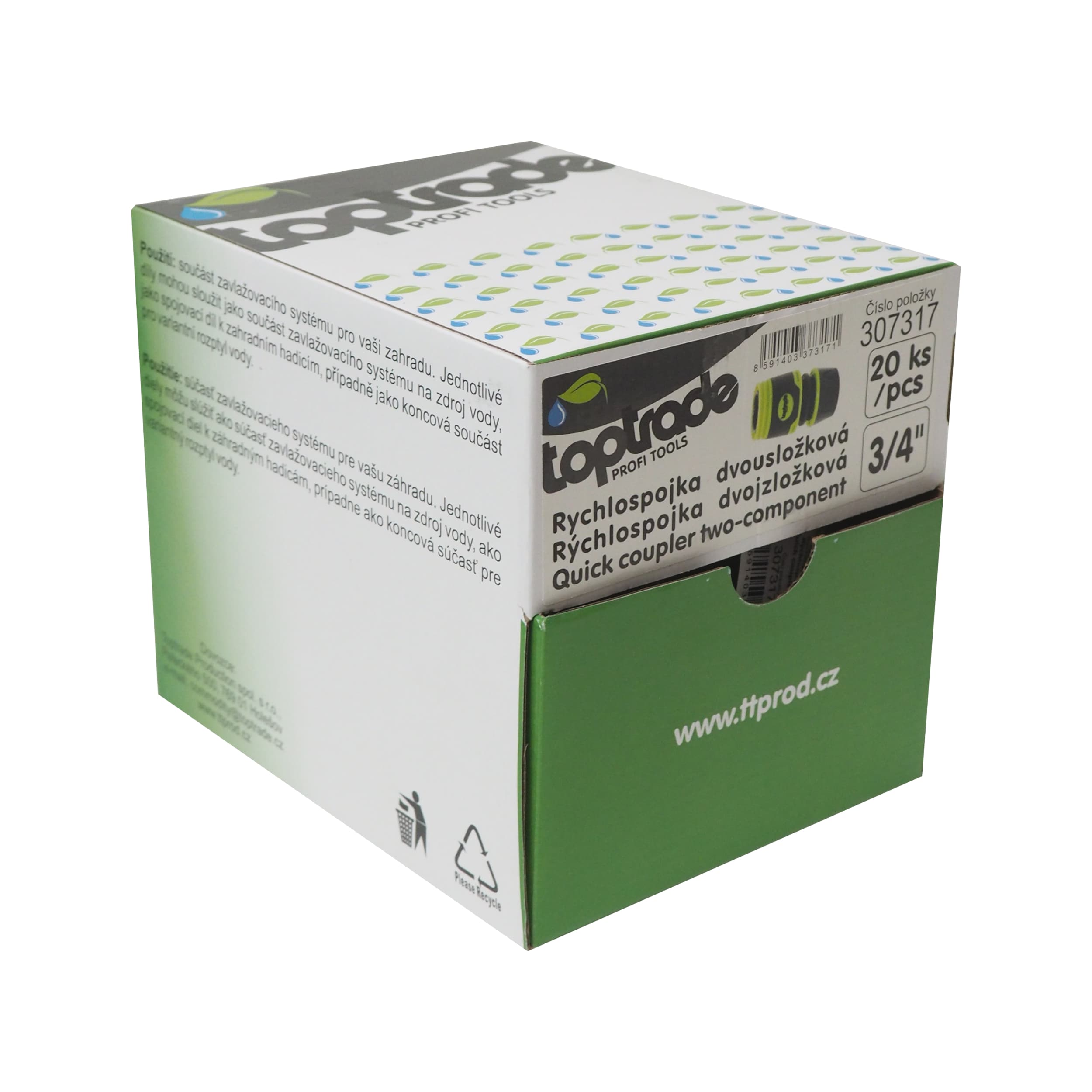 TOPTRADE rychlospojka dvousložková 3/4", sada 20 ks - náhled 5