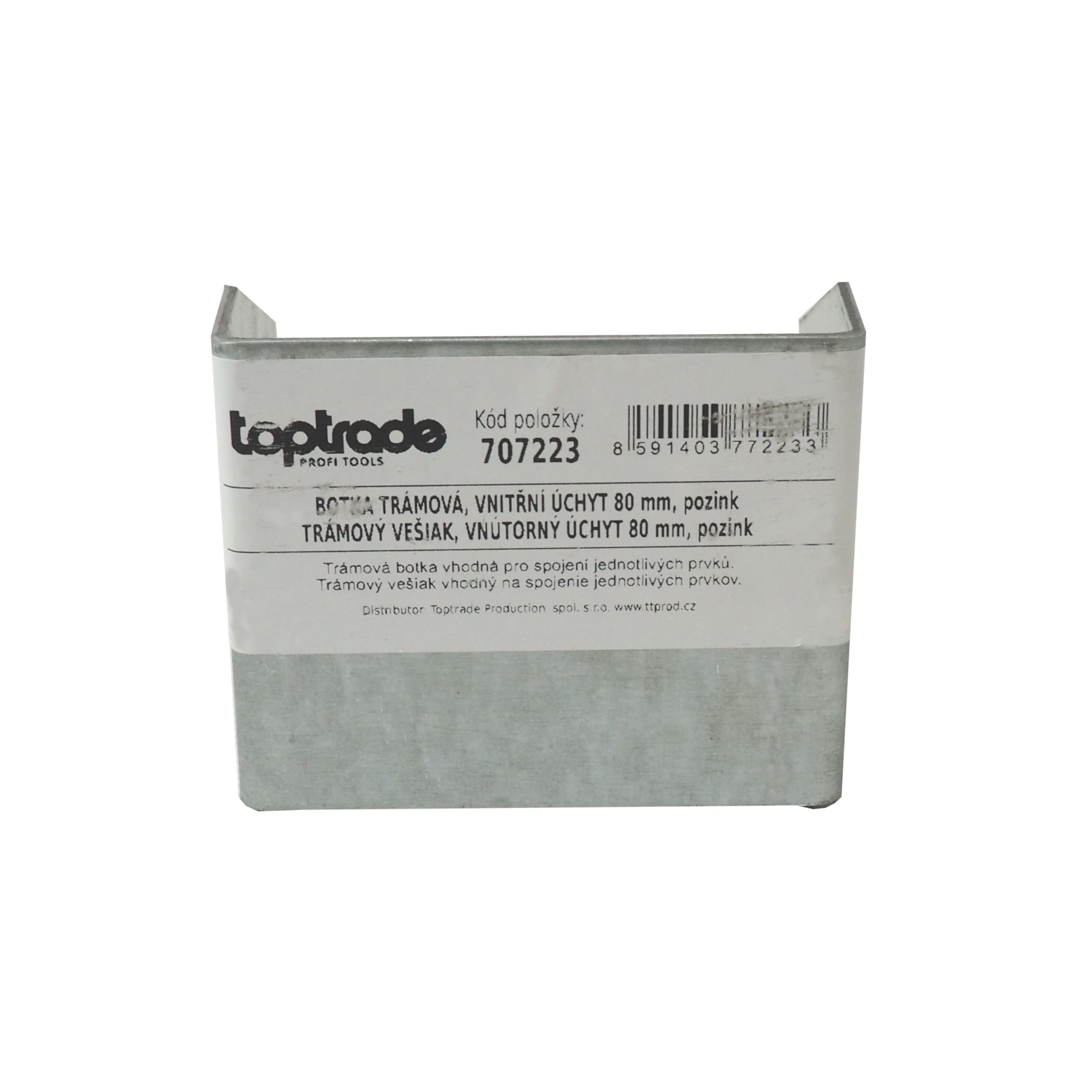 TOPTRADE botka trámová vnitřní 80 mm – pozink, 2 mm - náhled 2
