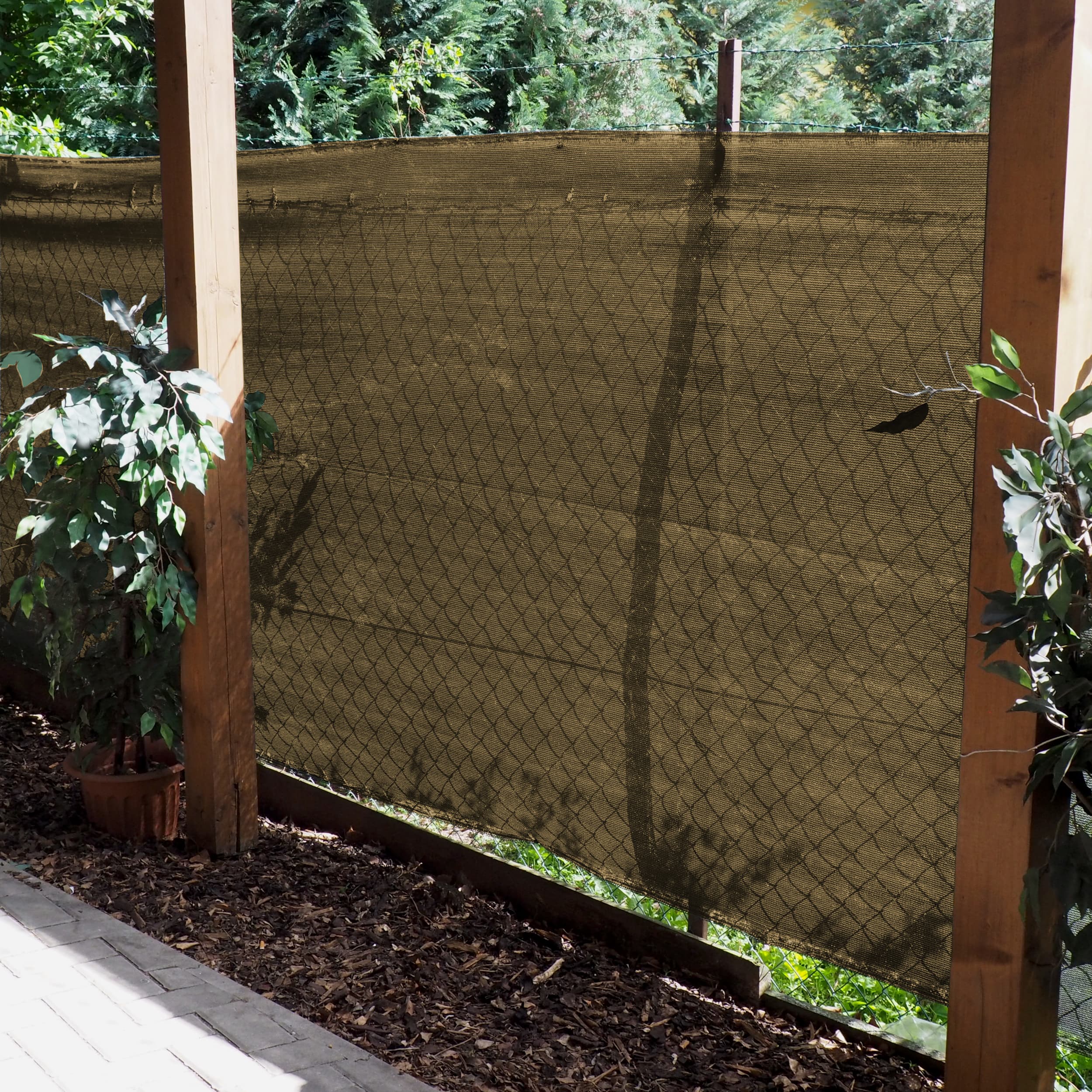 TOPTRADE stínící síť hnědá 1×10 m, 150 g/m², 90 % - náhled 2