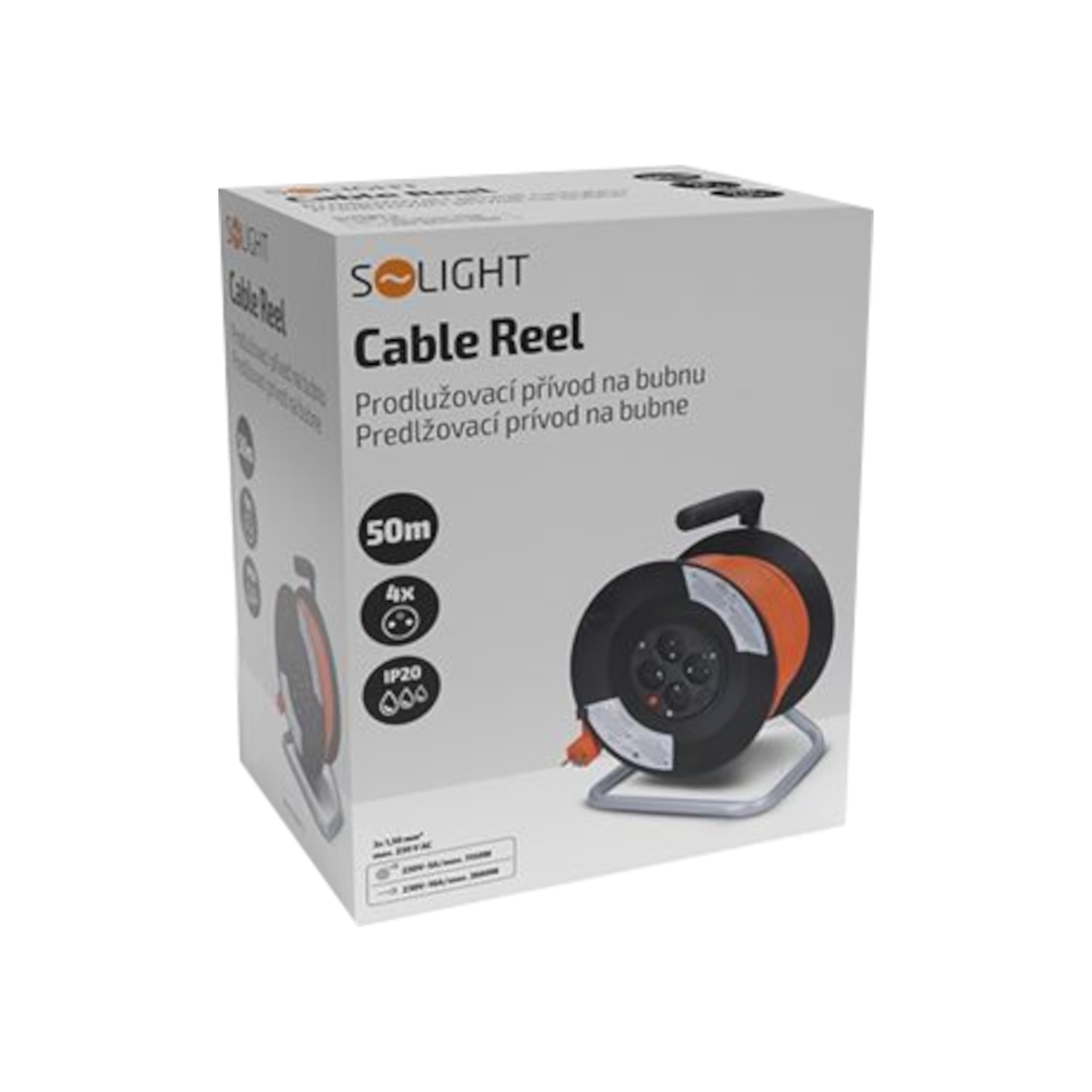 Prodlužovací kabel na bubnu 50 m, 4 zásuvky, oranžový (230 V/16 A) - náhled 2