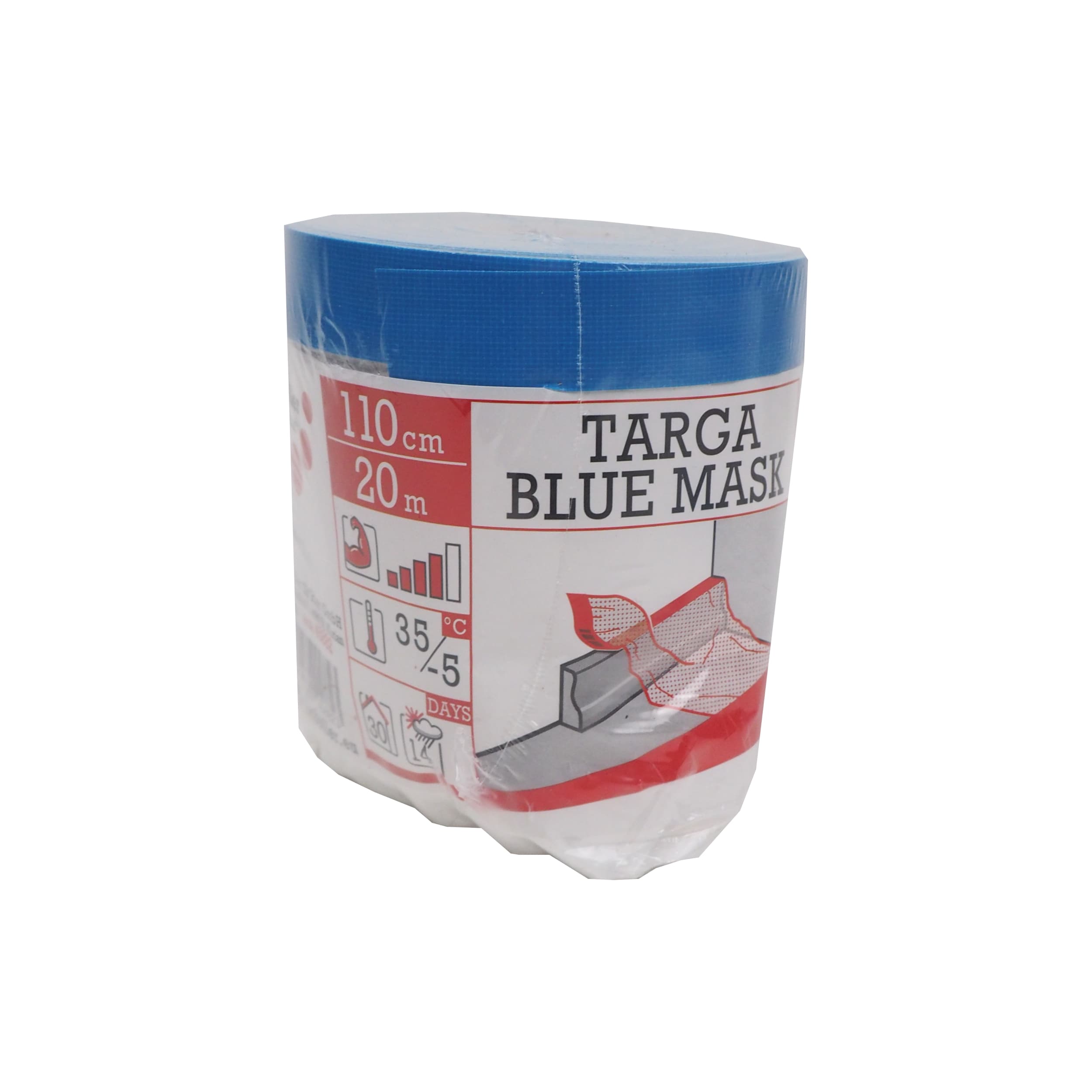 Targa Blue Mask – maskovací páska se zakrývací fólií 110 cm × 20 m - náhled 2