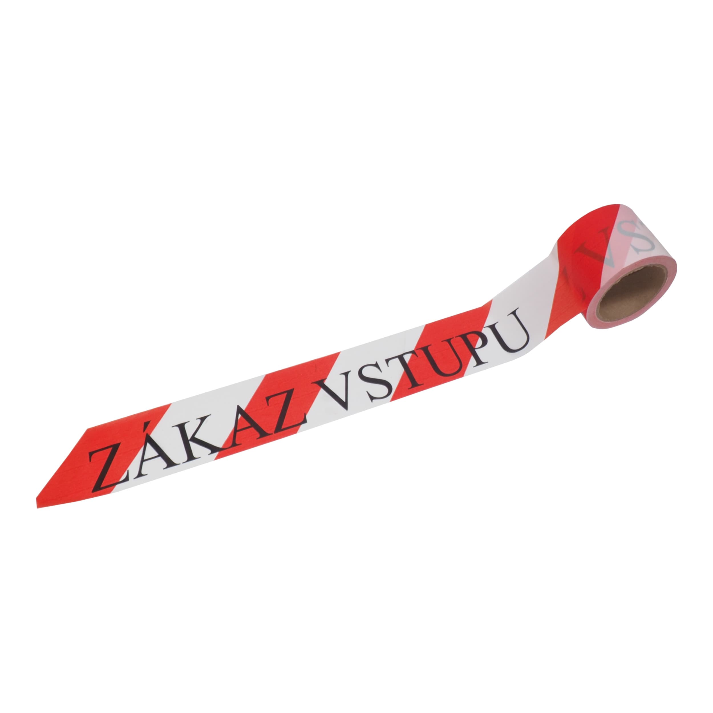 TOPTRADE výstražná páska „Zákaz vstupu“, nelepící, červeno‑bílá, 75 mm × 100 m