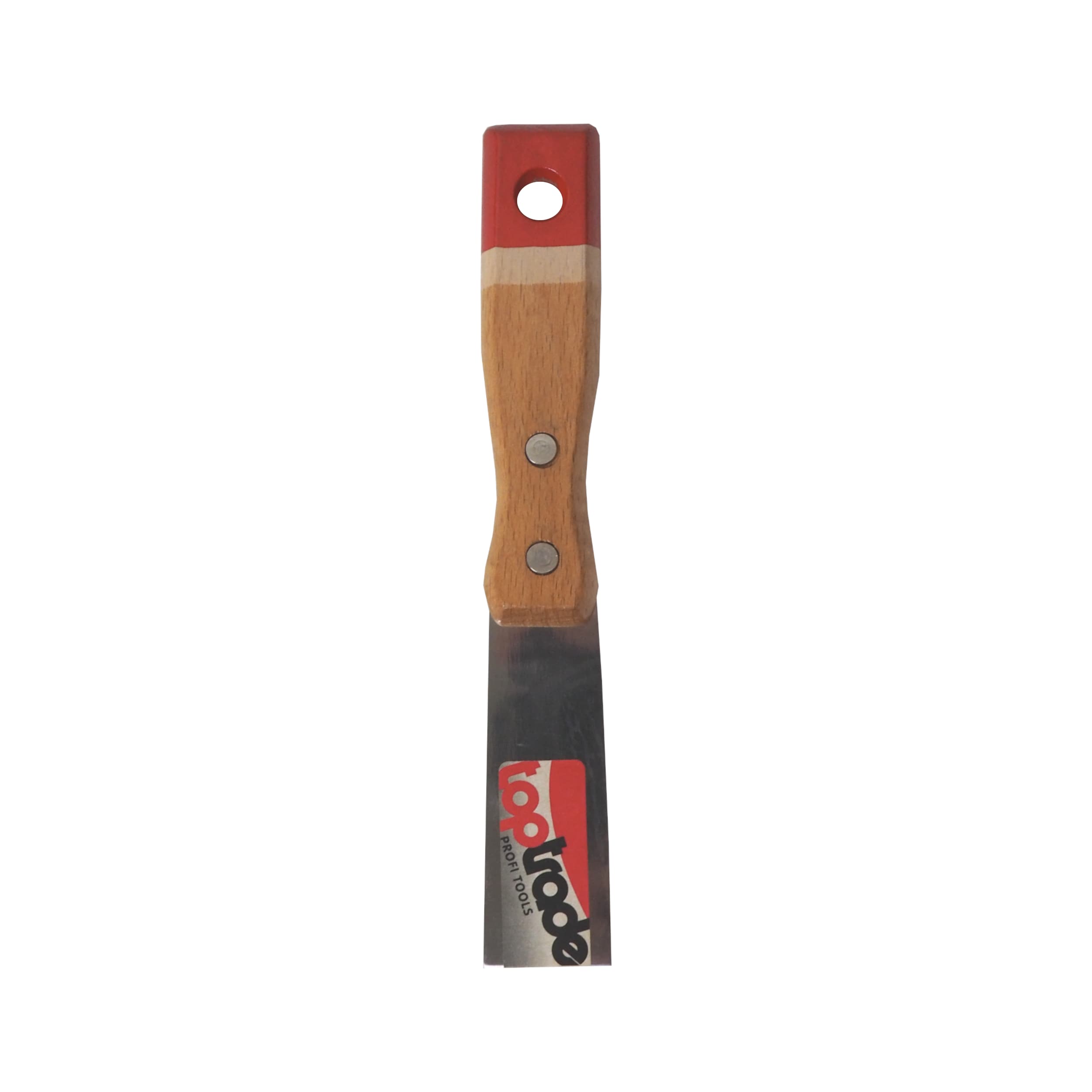 TOPTRADE špachtle nerezová 30 mm, dřevěná nýtovaná rukojeť, profi - náhled 2